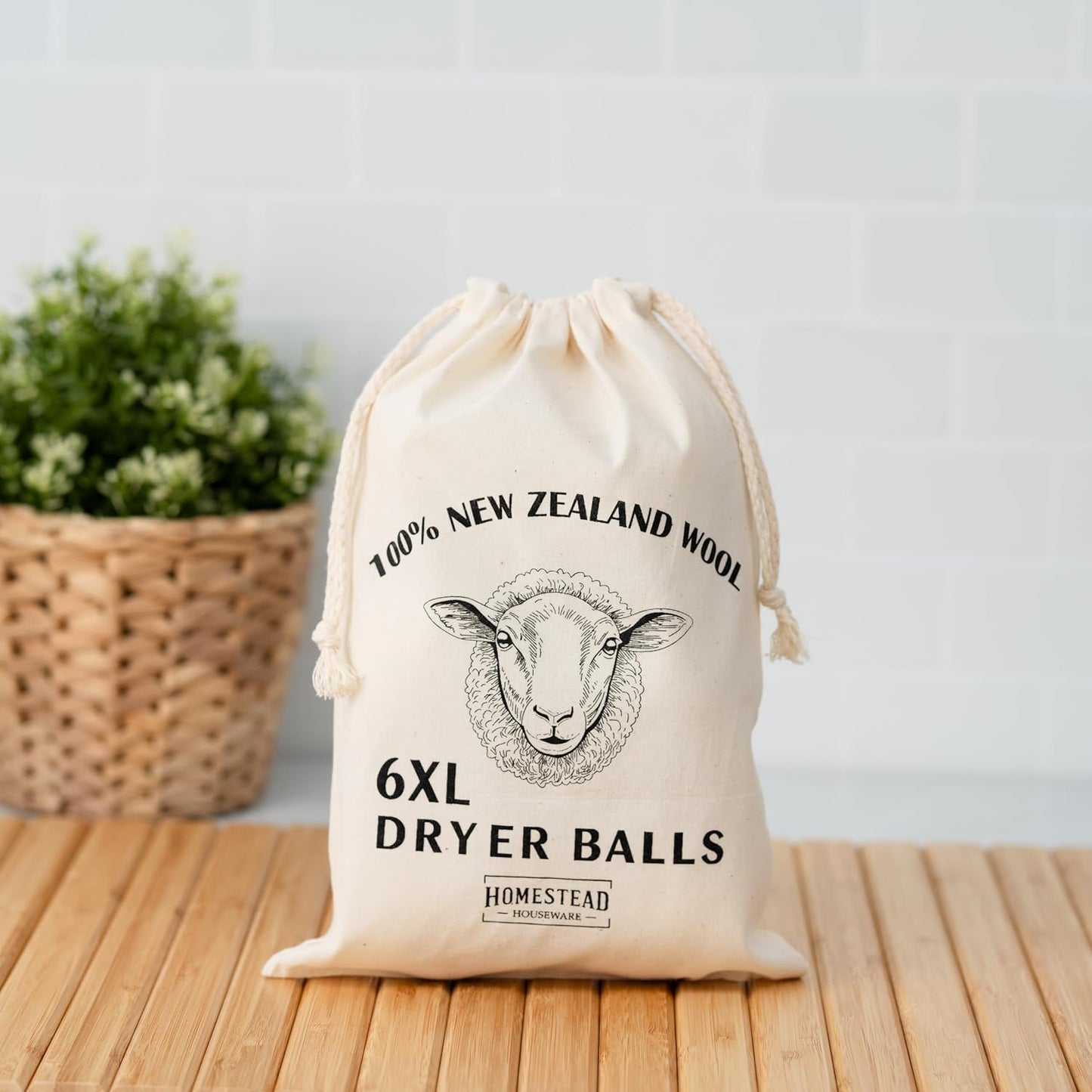 XL Wool Dryer Balls 6-Pack – 100% New Zealand Wool, Natural Fabric Softener & Static Reducer