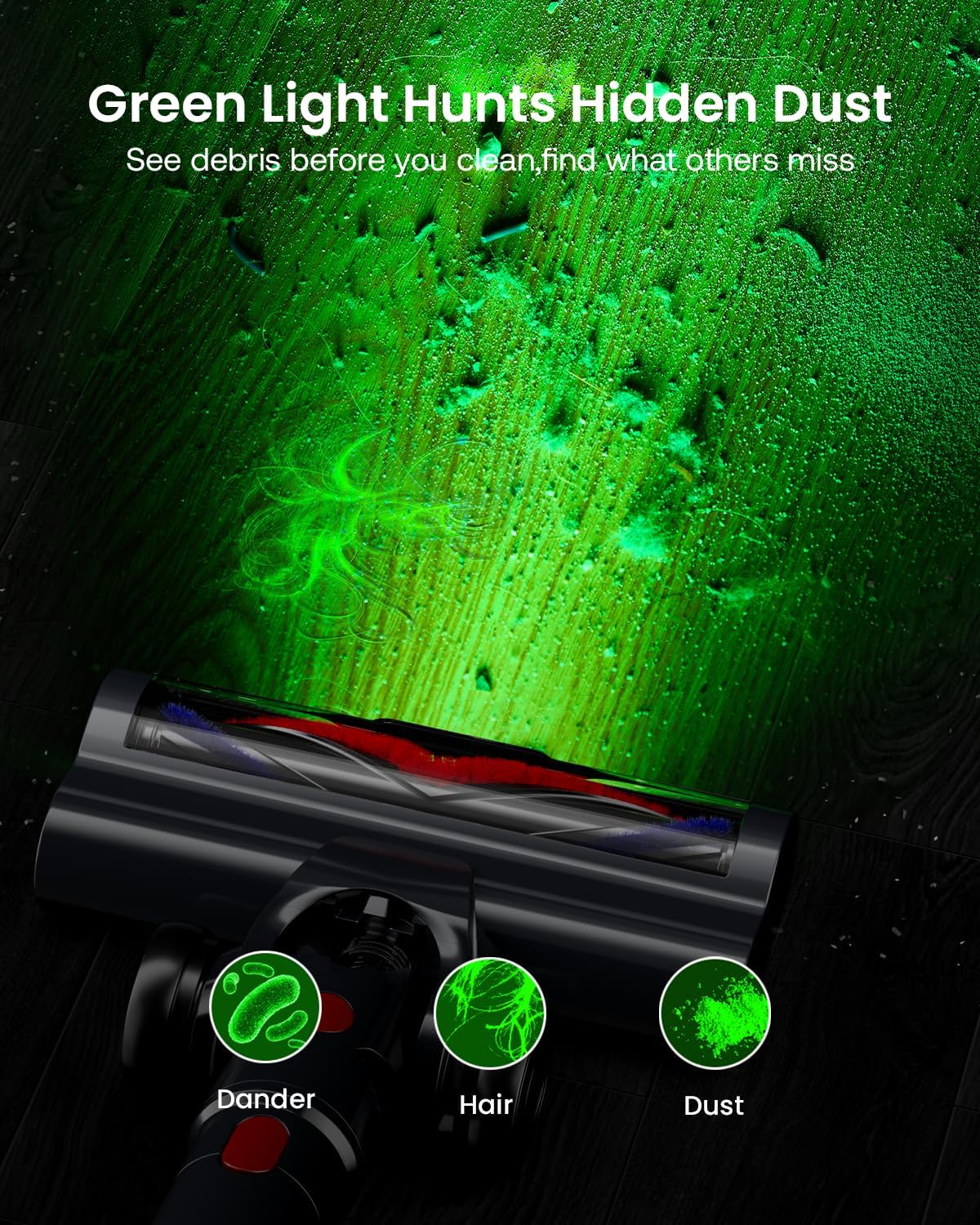 Cordless Vacuum Cleaner for Home, Upgraded 60Kpa Powerful Suction Pet Hair Vacuum with 70min