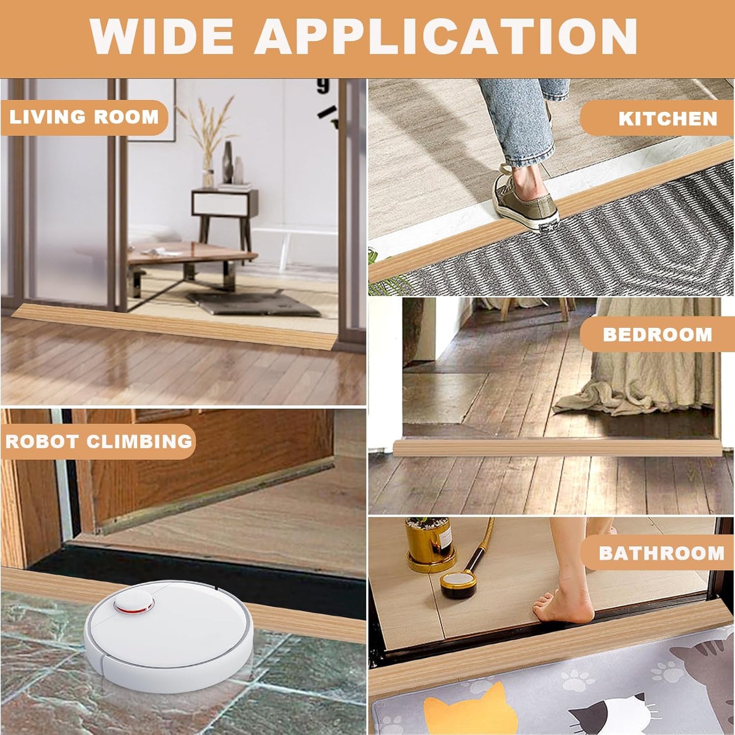 Vinyl Door Threshold Flooring Transition Strip Self Adhesive Carpet Edging Strip for Laminate