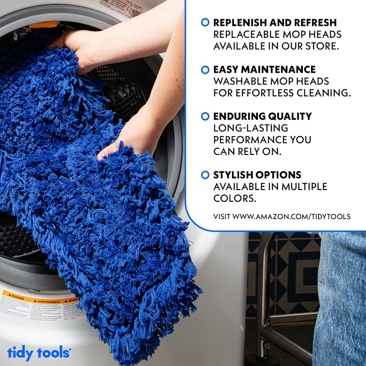 36 Inch Blue Commercial Dust Mop & Floor Sweeper – Wood Handle Floor Mop for Tile, Hardwood &