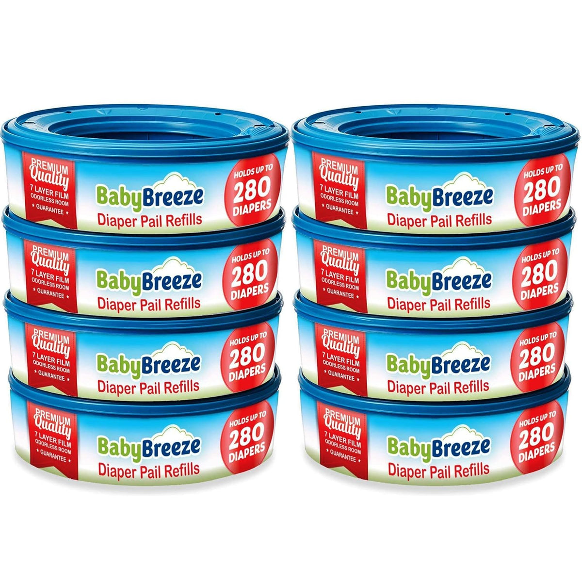 BabyBreeze Diaper Pail Refill Bags Compatible with Playtex Diaper Genie Pails Odor Absorbing Diaper