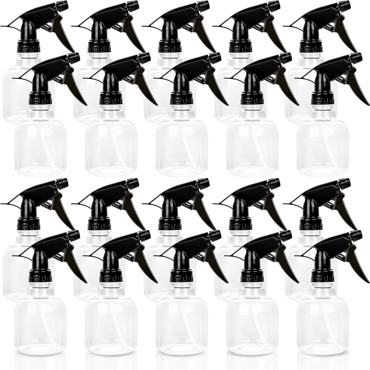 20 Pcs Empty Plastic Spray Bottle 8 OZ Reusable Clear Liquid Container with Trigger Sprayers for
