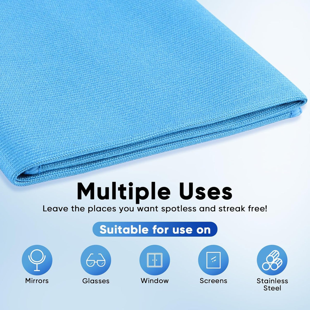 HOMEXCEL Microfiber Glass Cleaning Cloth 12 PK, Lint Free Streak Free, Reusable Cleaning Cloth for