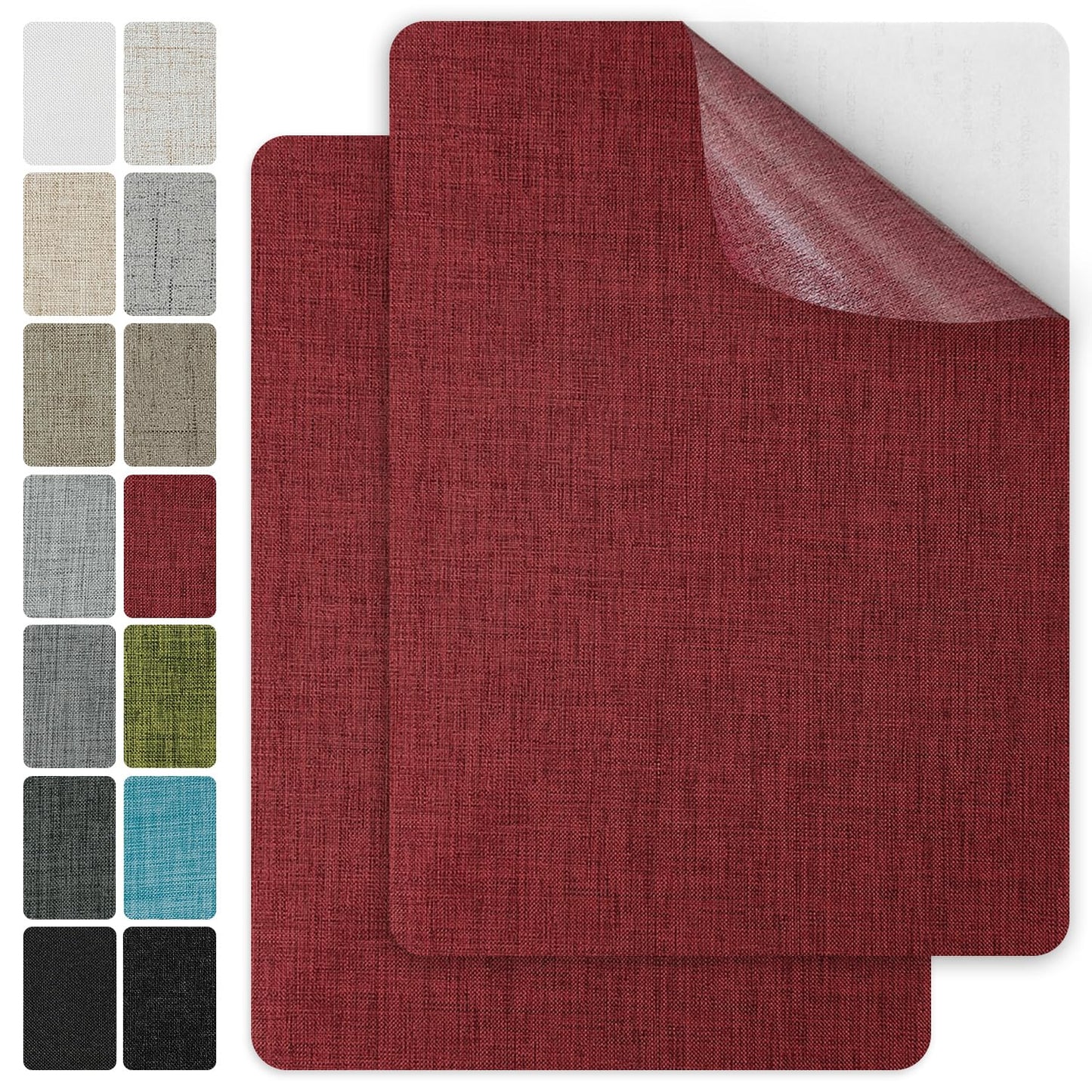 J.CARP 2Pcs Linen Repair Patches, Large Self-Adhesive Fabric Patch for Sofas, Couch, Furniture, Car
