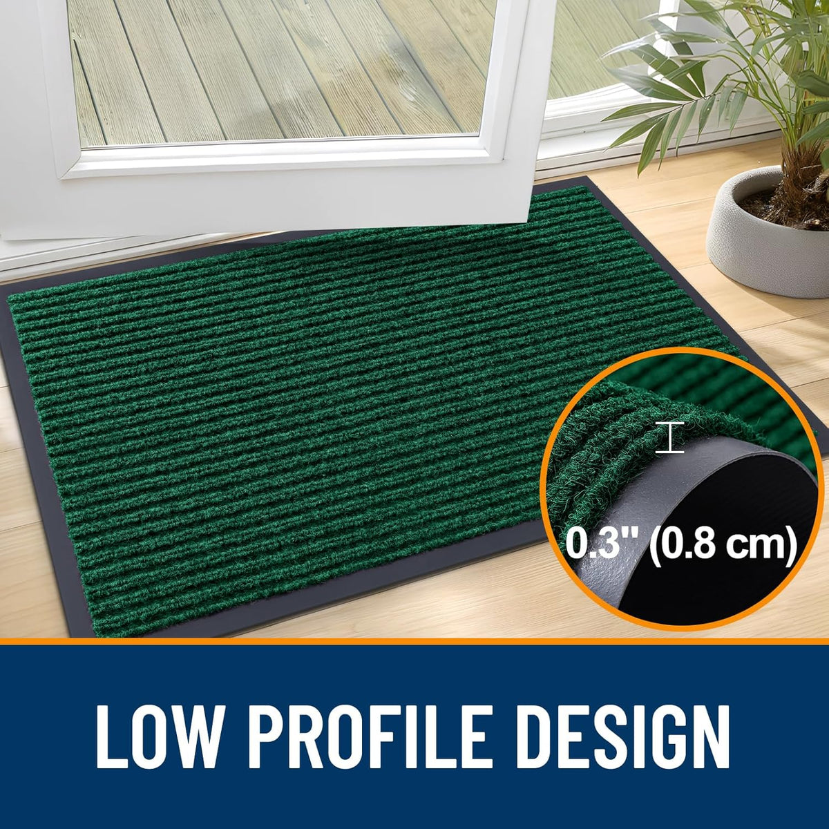 OLANLY Front Door Mat Indoor Outdoor Entrance, Waterproof Heavy Duty Doormat, Fade Resistant, Low