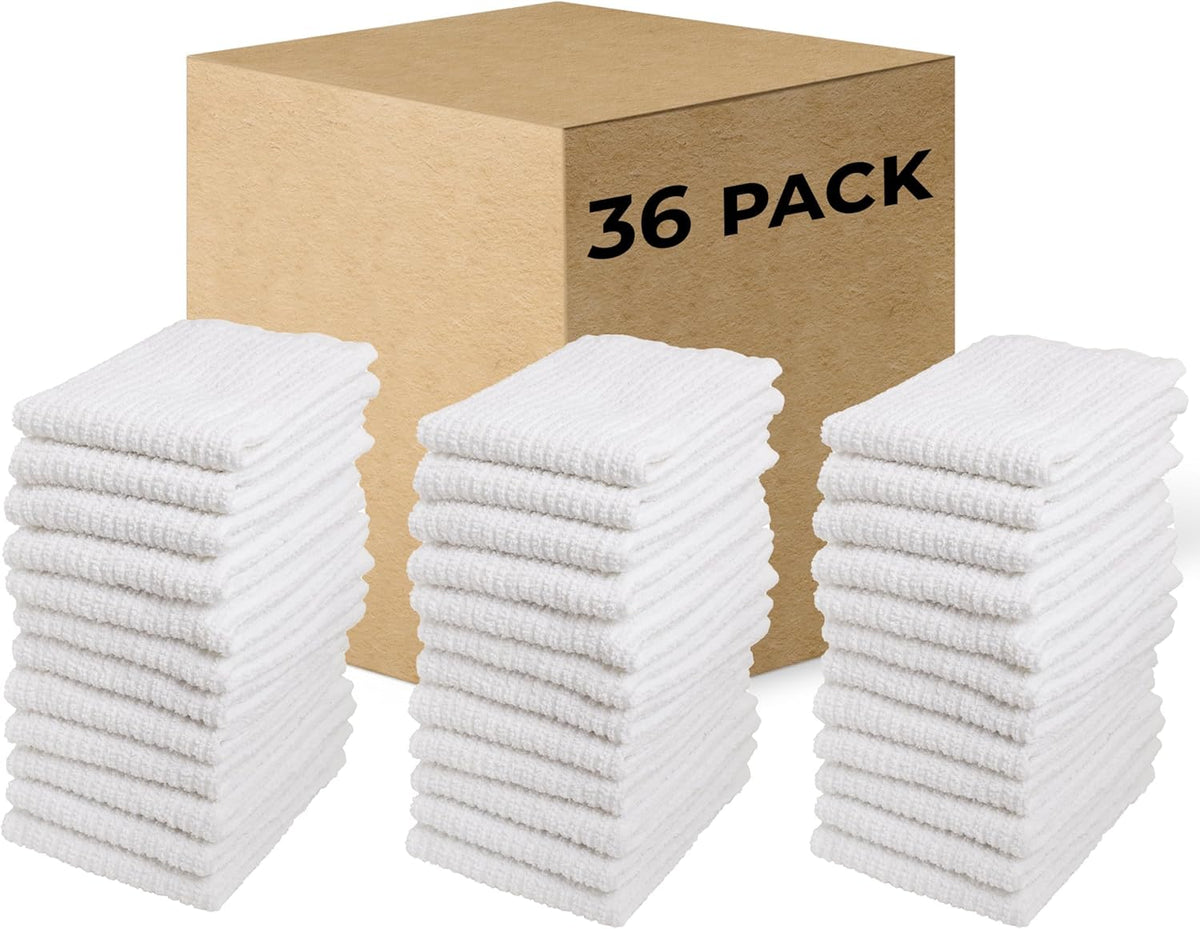 Bar Mop Cleaning Kitchen Dish Cloth Towels 12" x 12", 100% Cotton, Machine Washable, Everyday