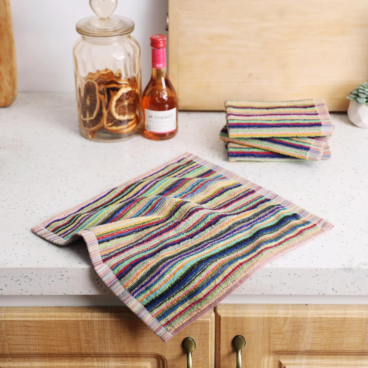 Oeleky Kitchen Dishcloths for Washing Dishes, Ultra Absorbent Dish Rags, Cotton Cleaning Cloths