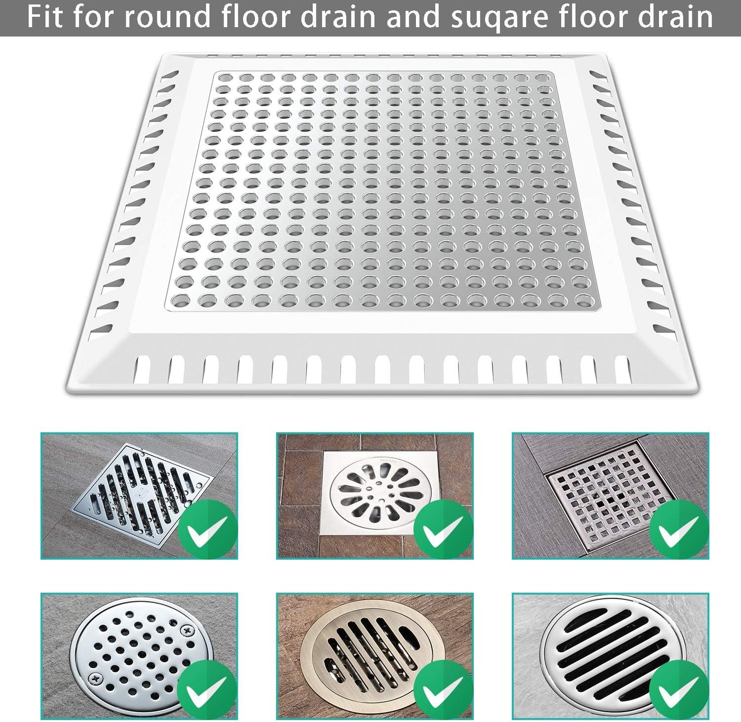 Shower Drain Hair Catcher/Drain Strainer/Shower Drain Cover for Bathroom Floor Drain, Stainless