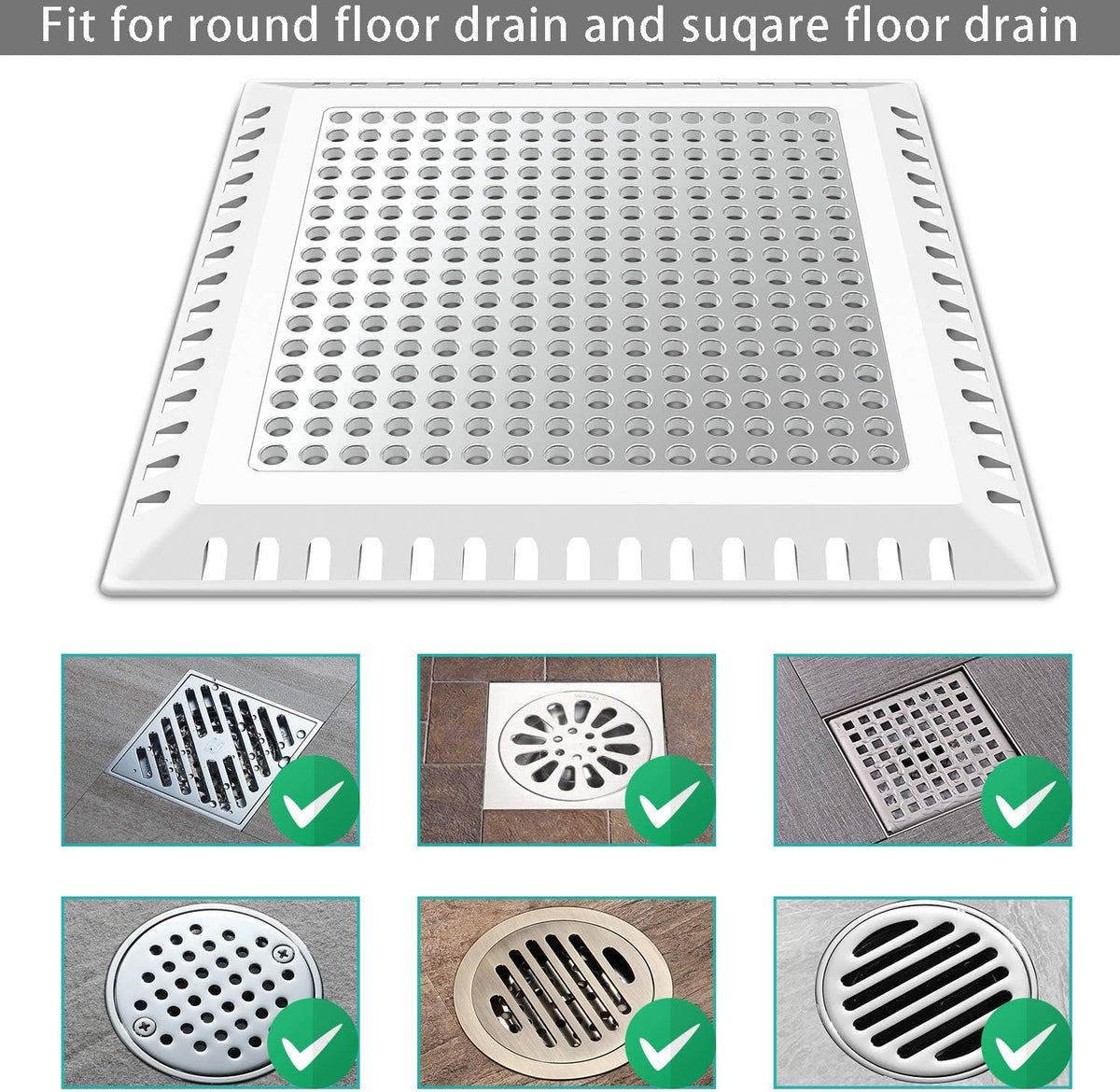 Shower Drain Hair Catcher/Drain Strainer/Shower Drain Cover for Bathroom Floor Drain, Stainless
