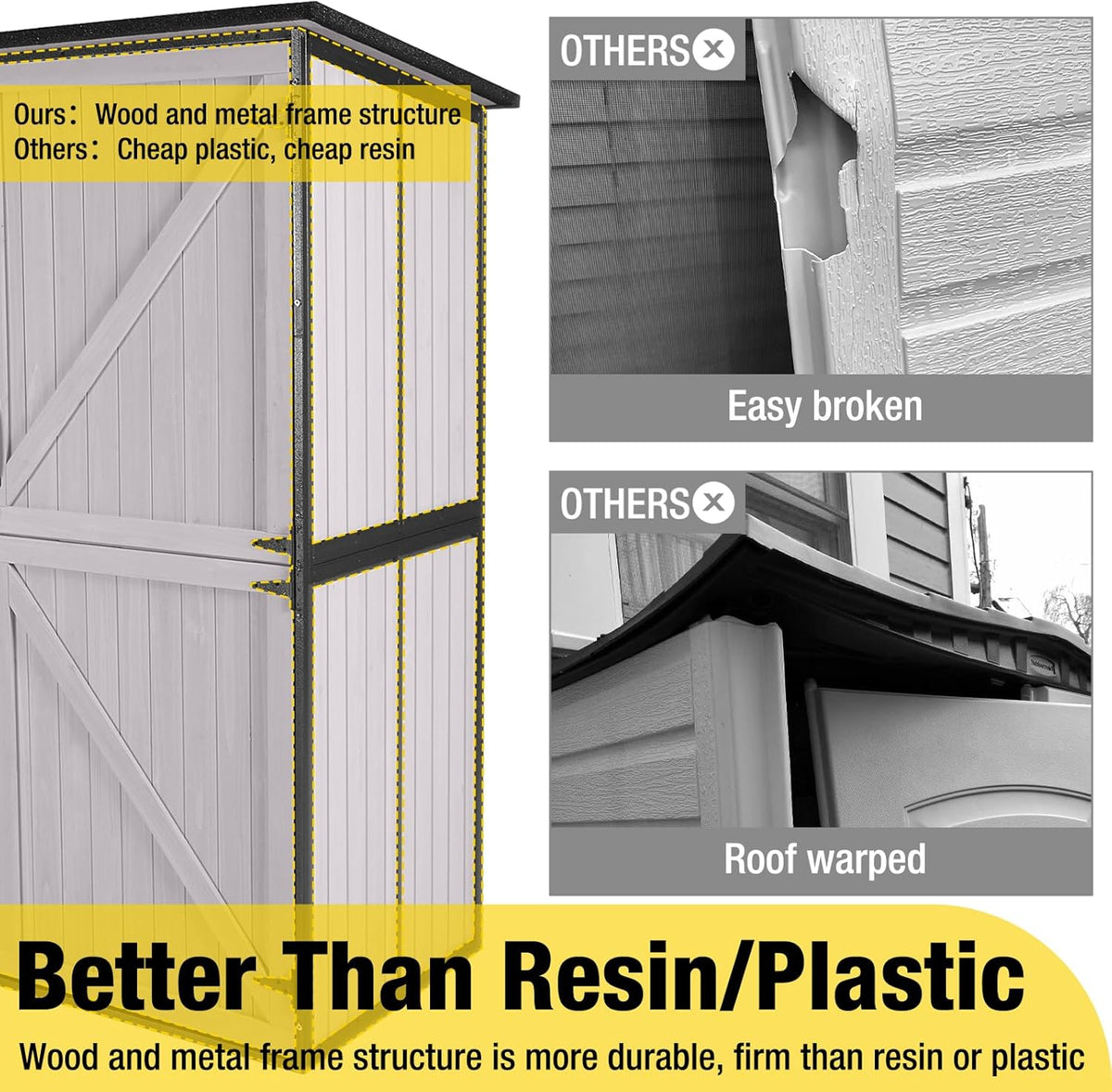 Aivituvin Outdoor Storage Shed Upgraded with Strong Metal Frame Garden Tool Shed Storage House
