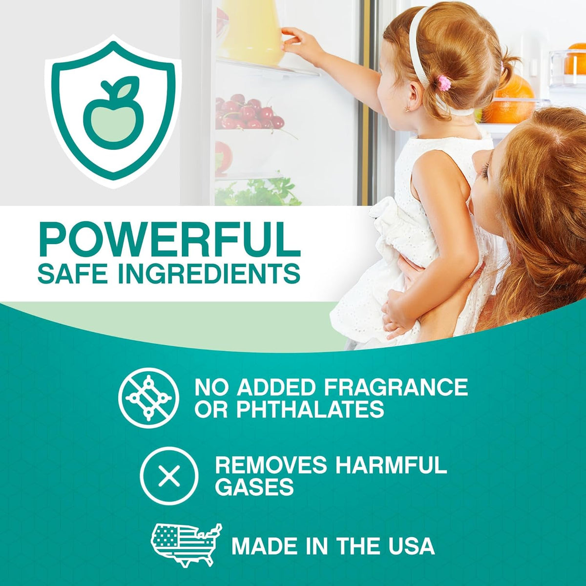 Refrigerator Deodorizer with Zeolites (2-Pack) - Odor Eliminator for Fridge & Freezer - Outshines