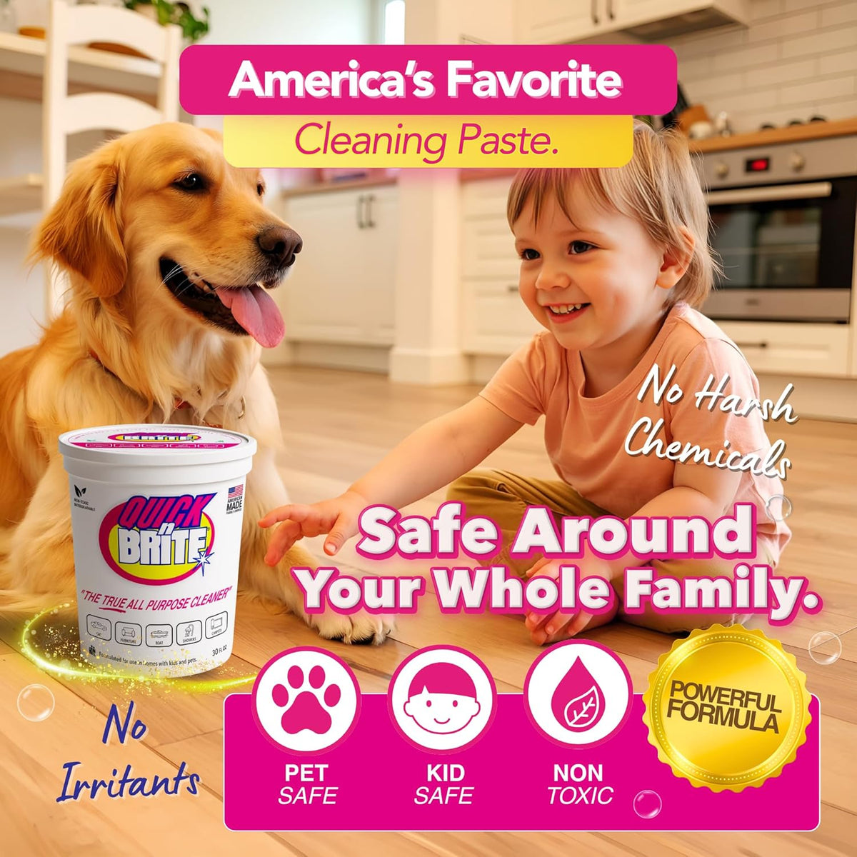 Quick 'n Brite All Purpose Cleaning Paste – Miracle Cleaner for Tough Stains | Eco-Friendly