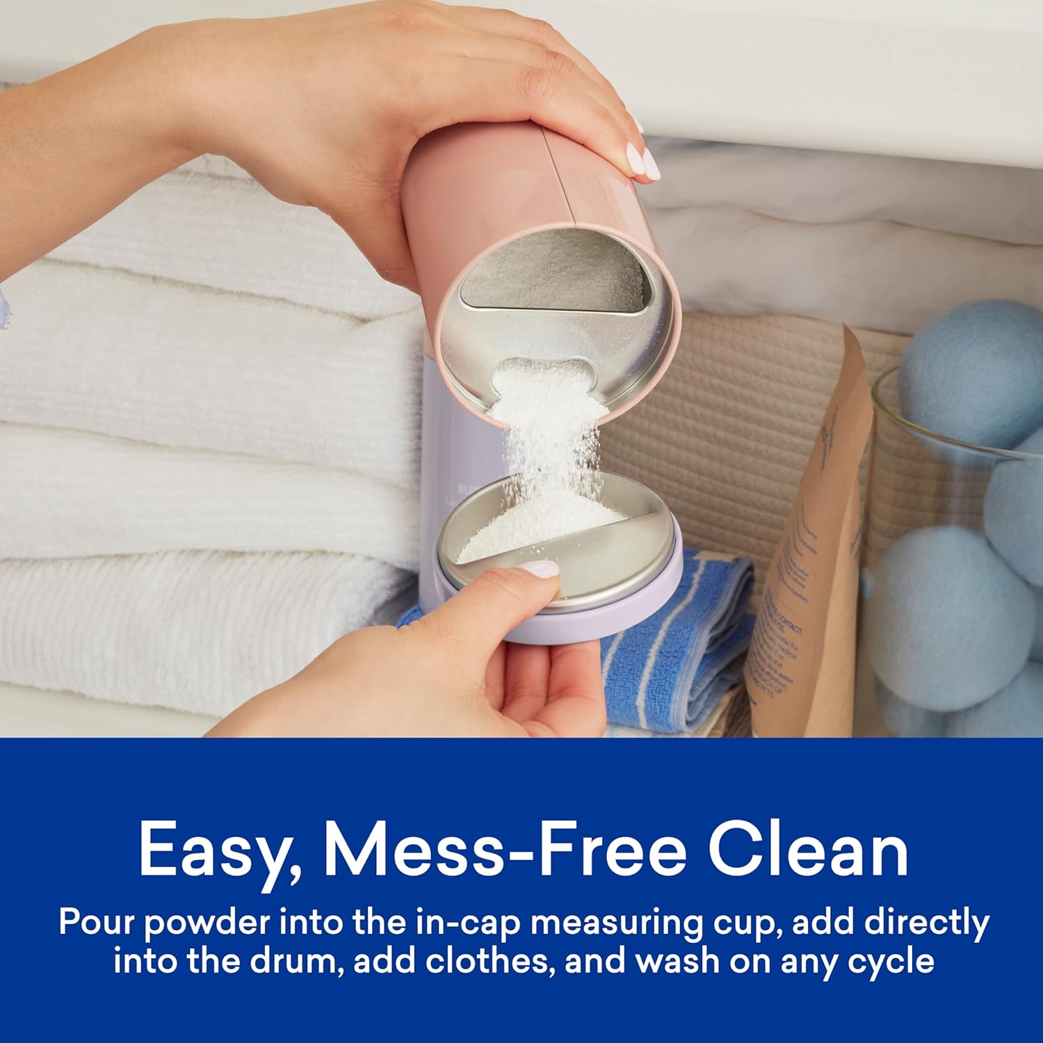 BLUELAND Oxi Laundry Booster Powder with Tin, Starter Set, Fragrance Free & Clear, 25 Loads, 17.6