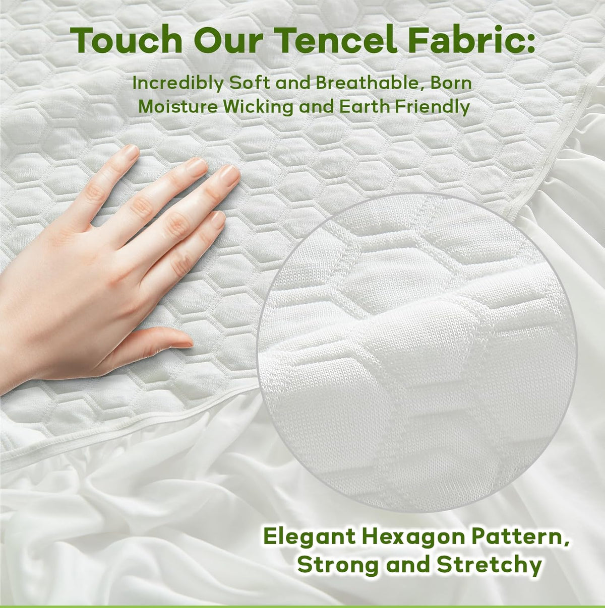Luxury Queen Size Tencel Waterproof Mattress Protector Deep Pocket - Premium Cooling Bed Cover Pad
