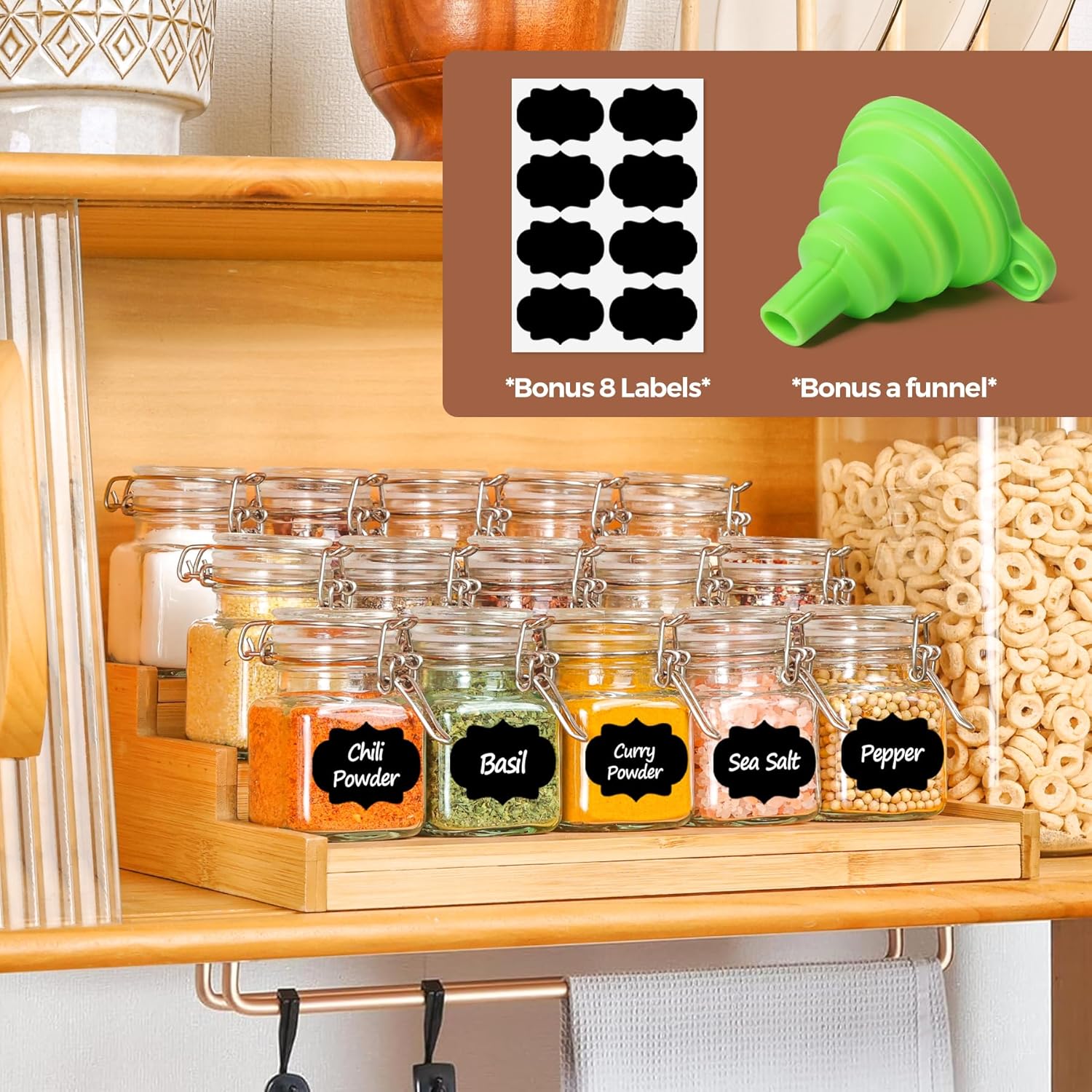 ComSaf 4 oz Glass Jars with Lid, Set of 12 Mini Airtight Glass Jars, Spice Jars, Small Mason Jar