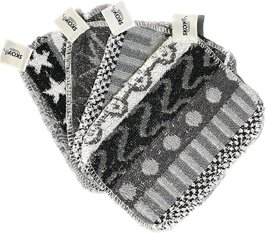 Skoy Scrub, 4-Pack Reusable, Non-Scratching Dish Scrubber for Kitchen and Household Cleaning