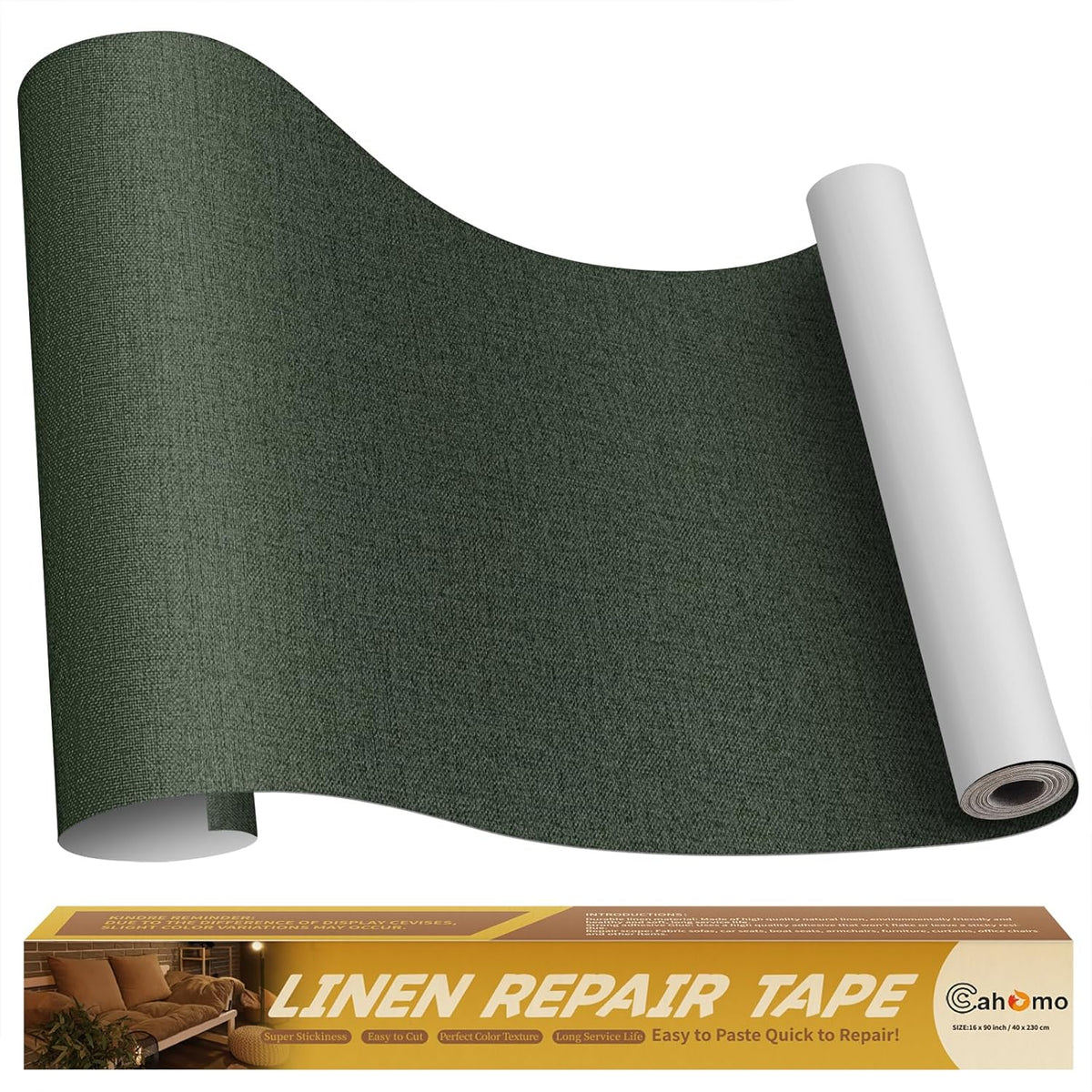 Linen Repair Tape 16x90 inch, Self Adhesive Fabric Patches, Linen Patch Tape Kit, Fabric Repair