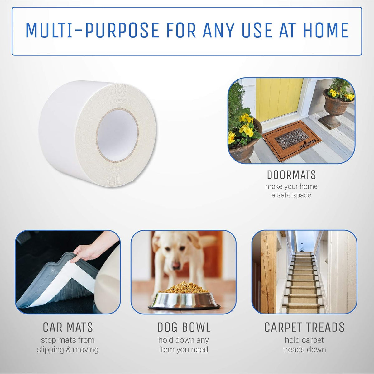 Strongest Double Sided Carpet Tape, 2 Inch by 40 Yard, 120 feet! 2X More! 5 Stars Professional