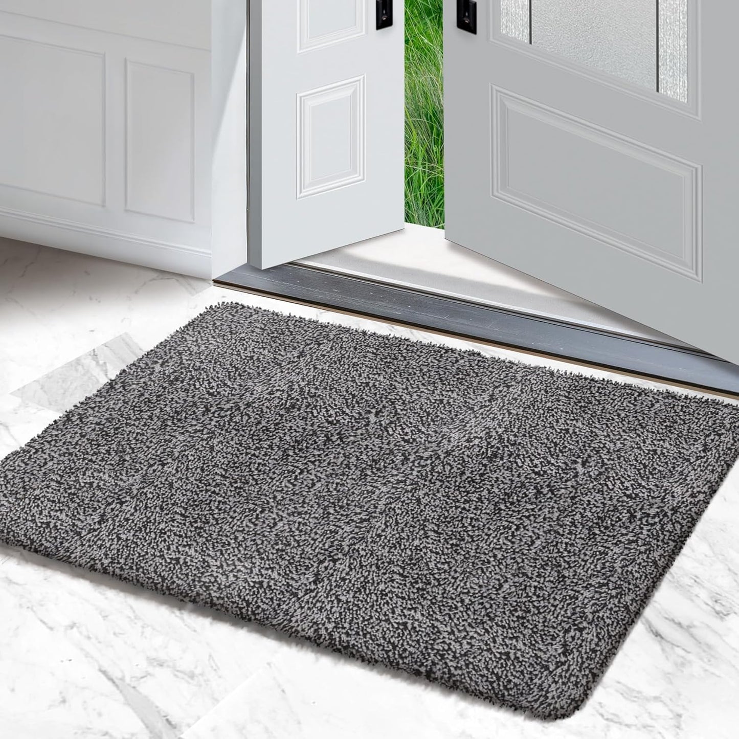 Premium Microfiber Indoor Door Mat – 24"x36" Washable Entry Mat, Non-Slip, Waterproof Backing