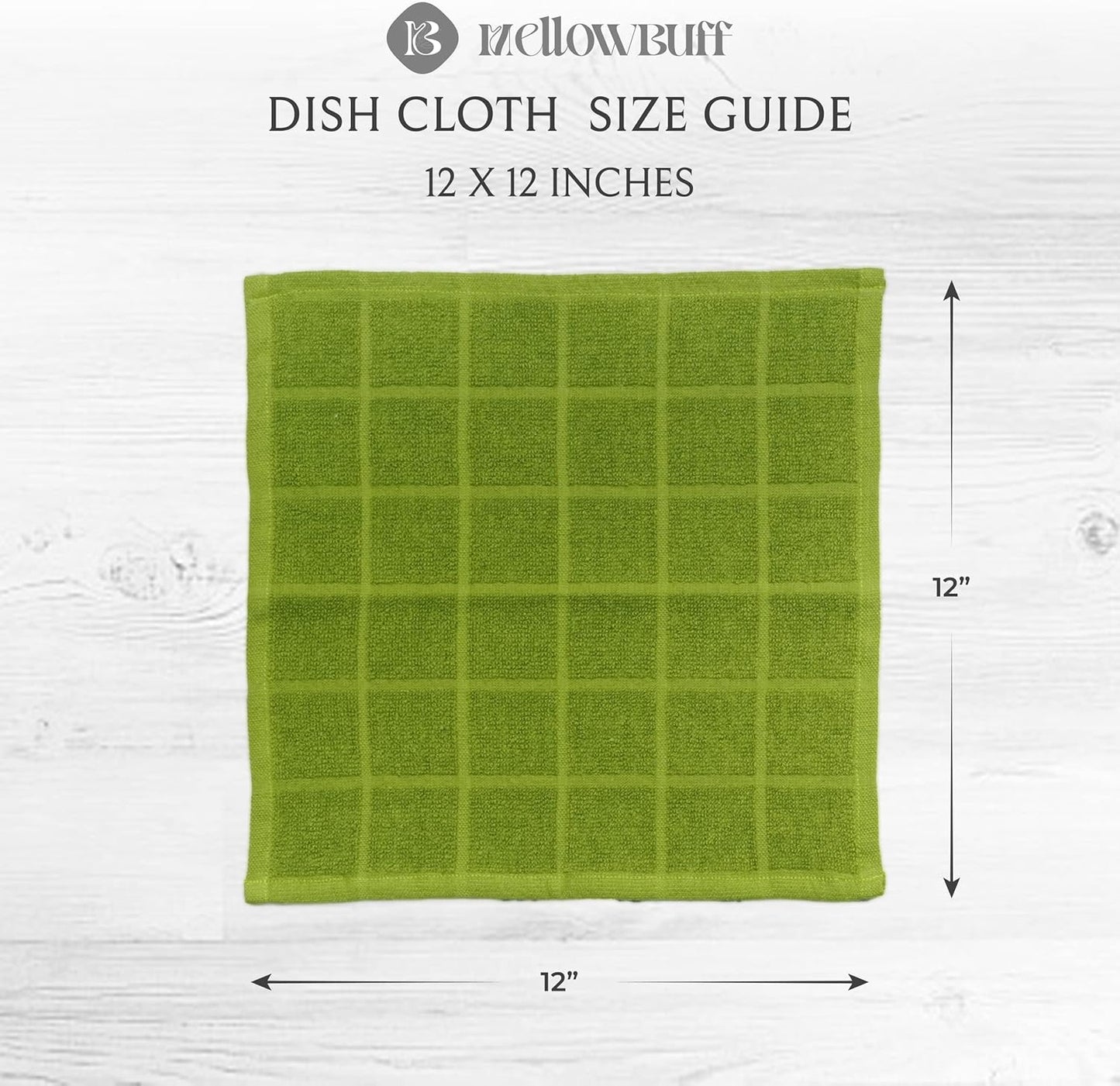 100% Cotton Terry Dish Cloth & Dish Towel, 6 Pack, Super Soft and Absorbent Kitchen Towels, Perfect