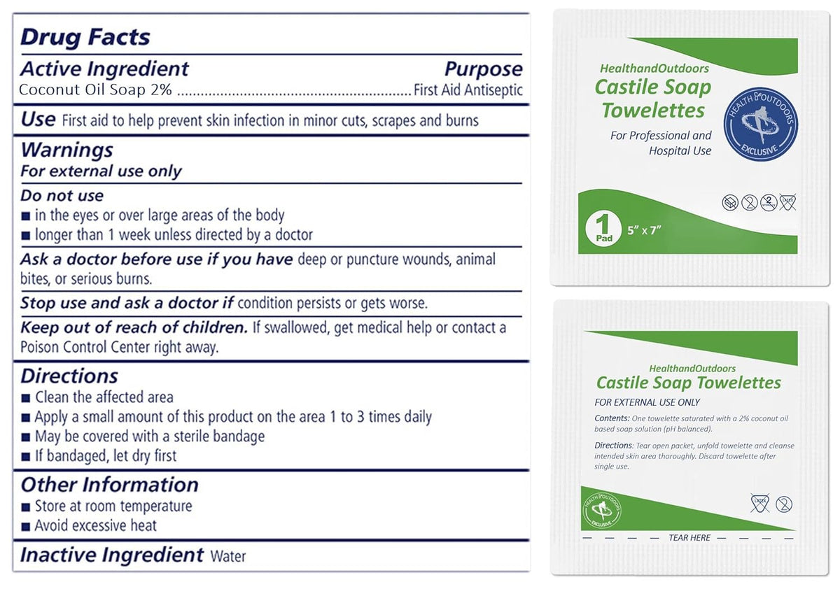 HAO Castile Soap Cleansing Towelettes 125 Count Refreshing Scented Wipes White 125 Count (Pack of