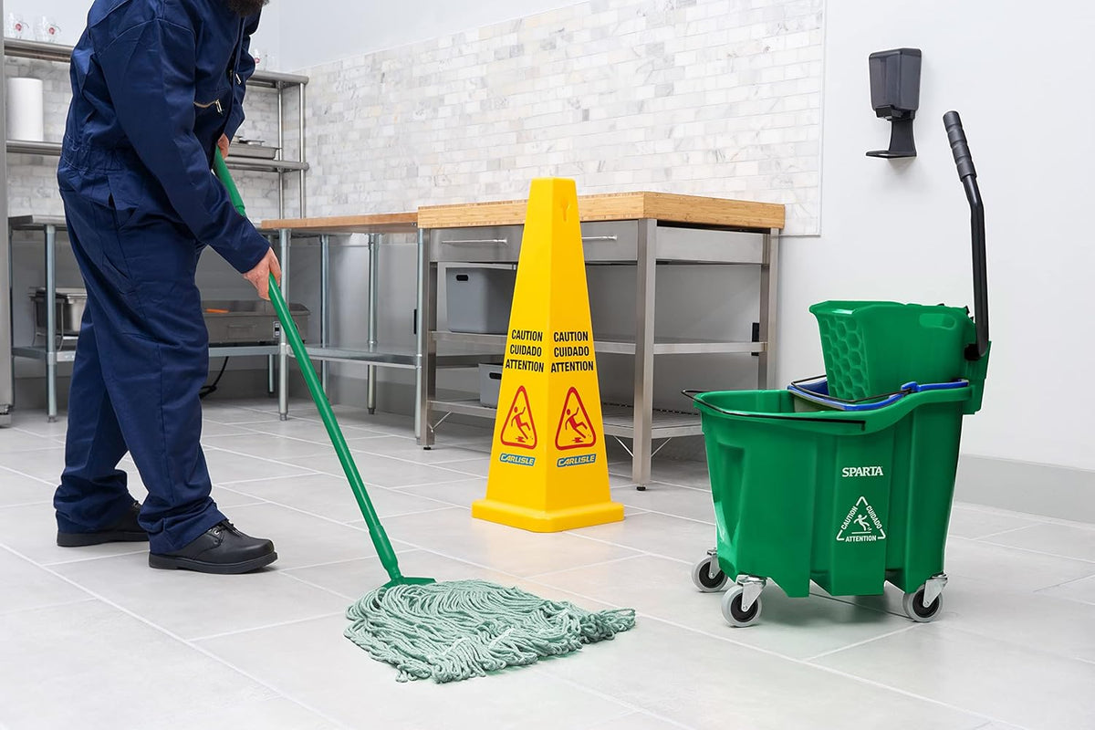 Carlisle FoodService Products Omnifit Mop Bucket with Side Press Wringer and Soiled Water Insert