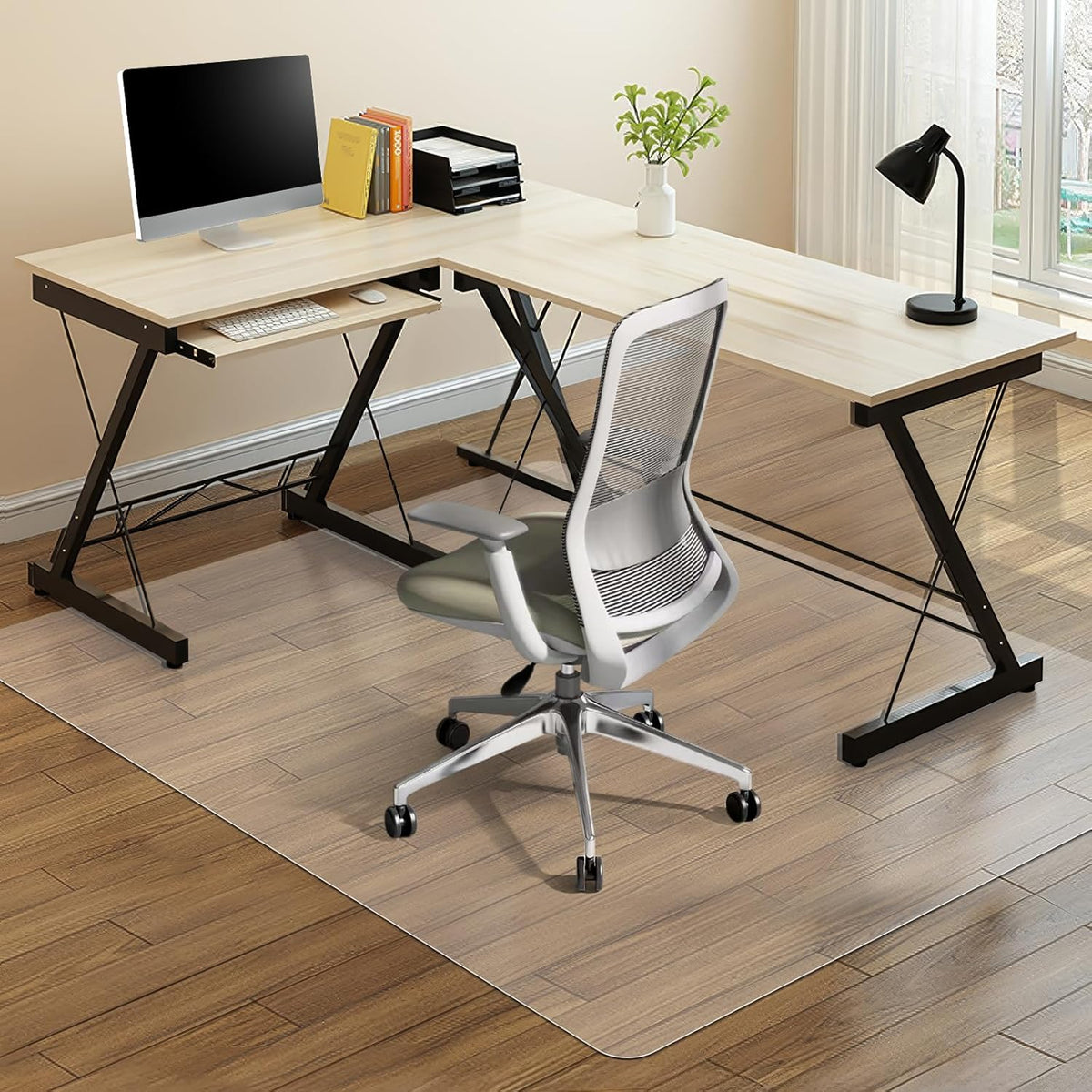 Vicwe Office Chair Mat for Hardwood Floor, 63" x 51" Large Office Chair Mat,Computer Chair Mat for