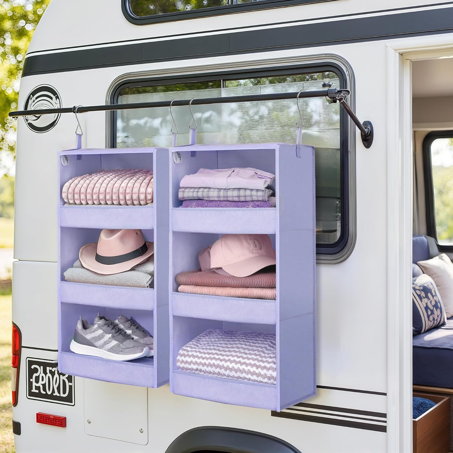 GRANNY SAYS 3 Shelf Hanging Closet Organizers and Storage, Collapsible Closet Storage Organizer