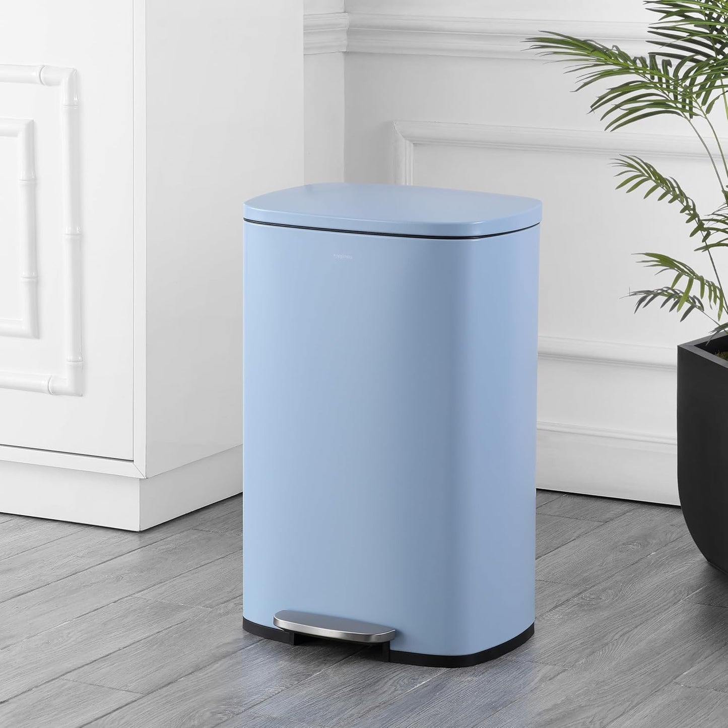 happimess HPM1006H Connor Rectangular 13-Gallon Trash Can with Soft-Close Lid and Free Mini Trash