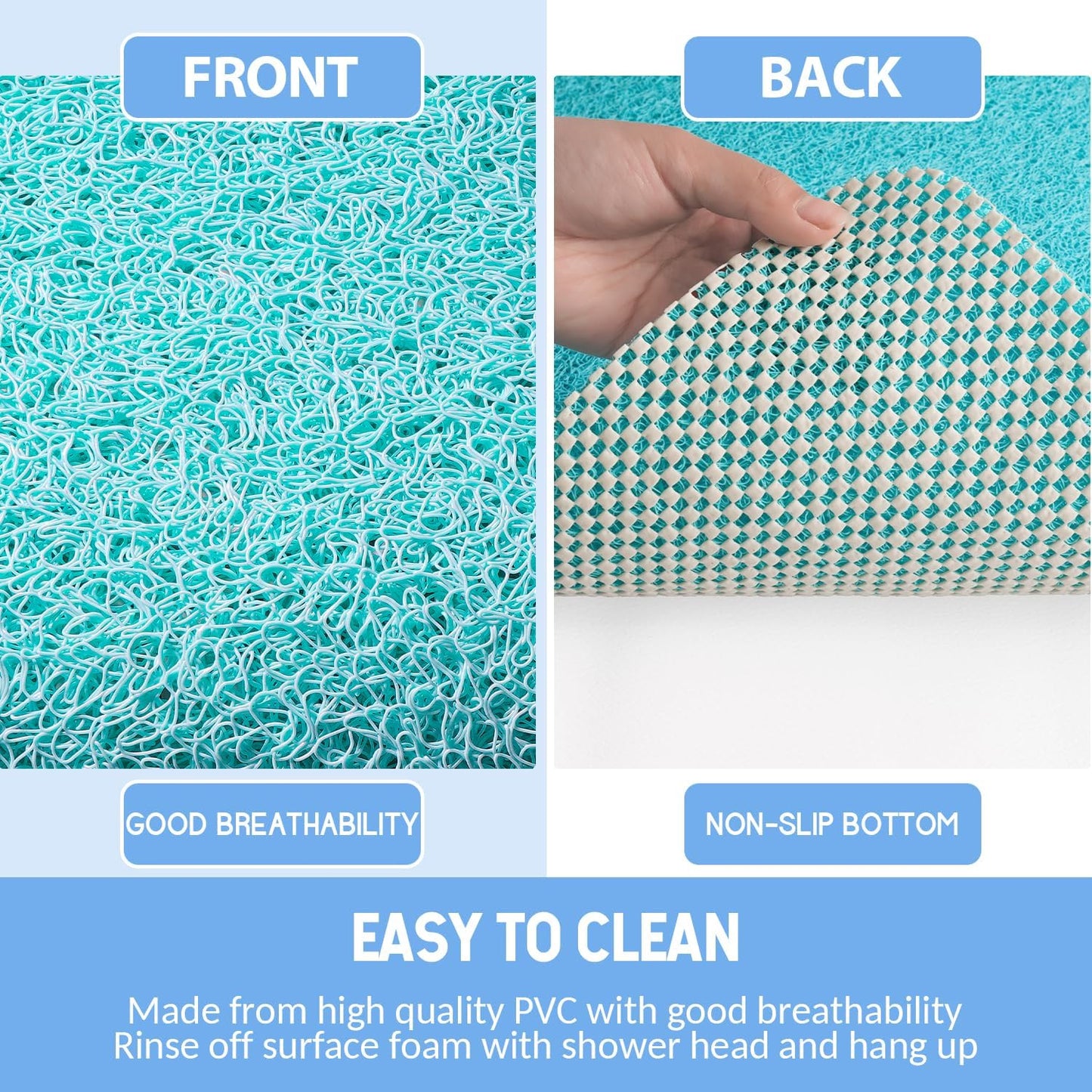 Non-Slip Bathtub Mat, Anti Slip Shower Mat, Fast Drying Bathtub Mats, Foot Scrubber Mat, Anti Slip