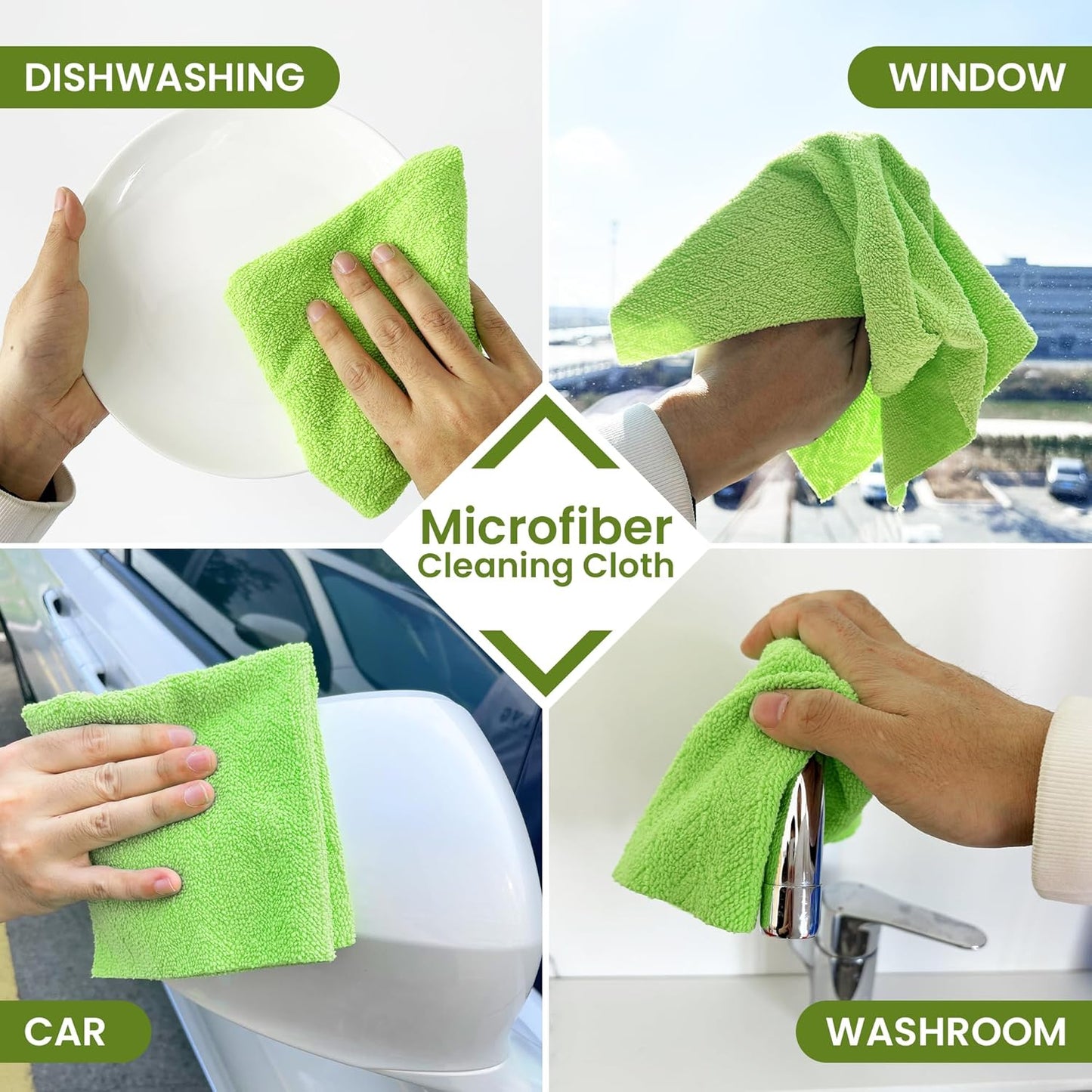 Greenfound Microfiber Cleaning Cloth Roll -80 Pack,Tear Away Microfiber Towels for Car,Reusable