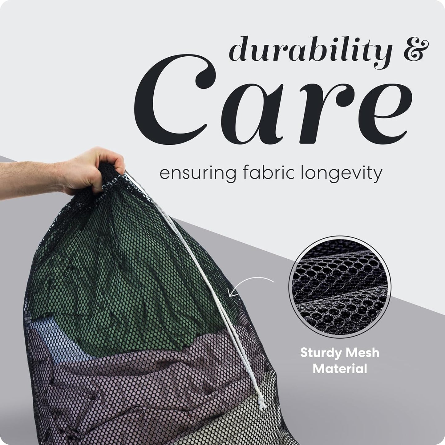 Handy Laundry Mesh XL Laundry Bag - Durable, Machine Washable with Secure Drawstring Closure