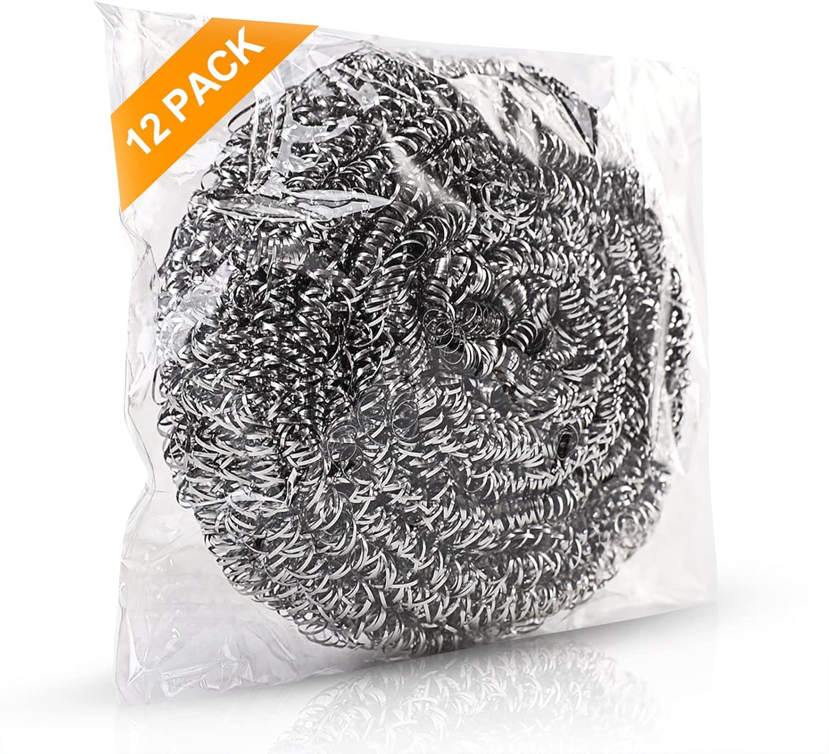 12Pack Upgraded Steel Wool Scrubbers - Premium Stainless Steel Scrubber, Metal Scouring Pads, Steel