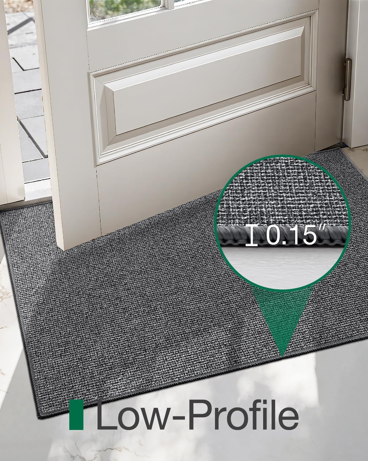 LUMI Indoor Door Mat 36"x56", Ultra Thin Low Profile Non-Slip Doormat for Home Entrance, Absorbent