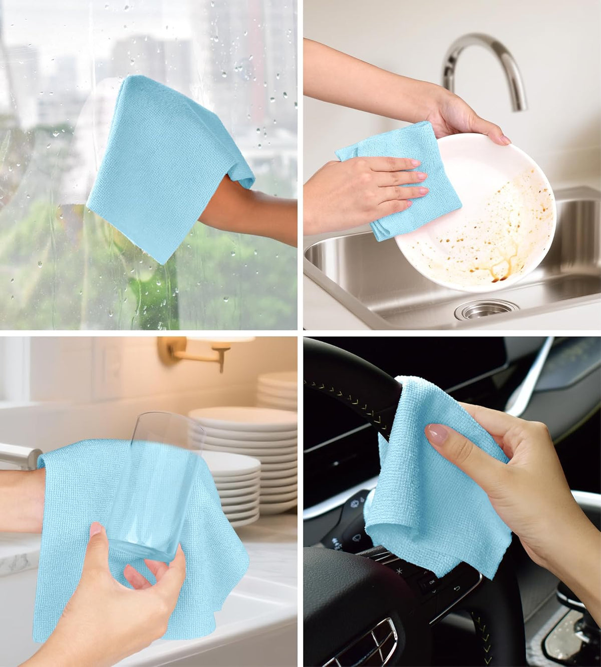 Roll of Microfiber Cleaning Cloth –100 Pack, Tear Away Microfiber Towels, Reusable, Washable