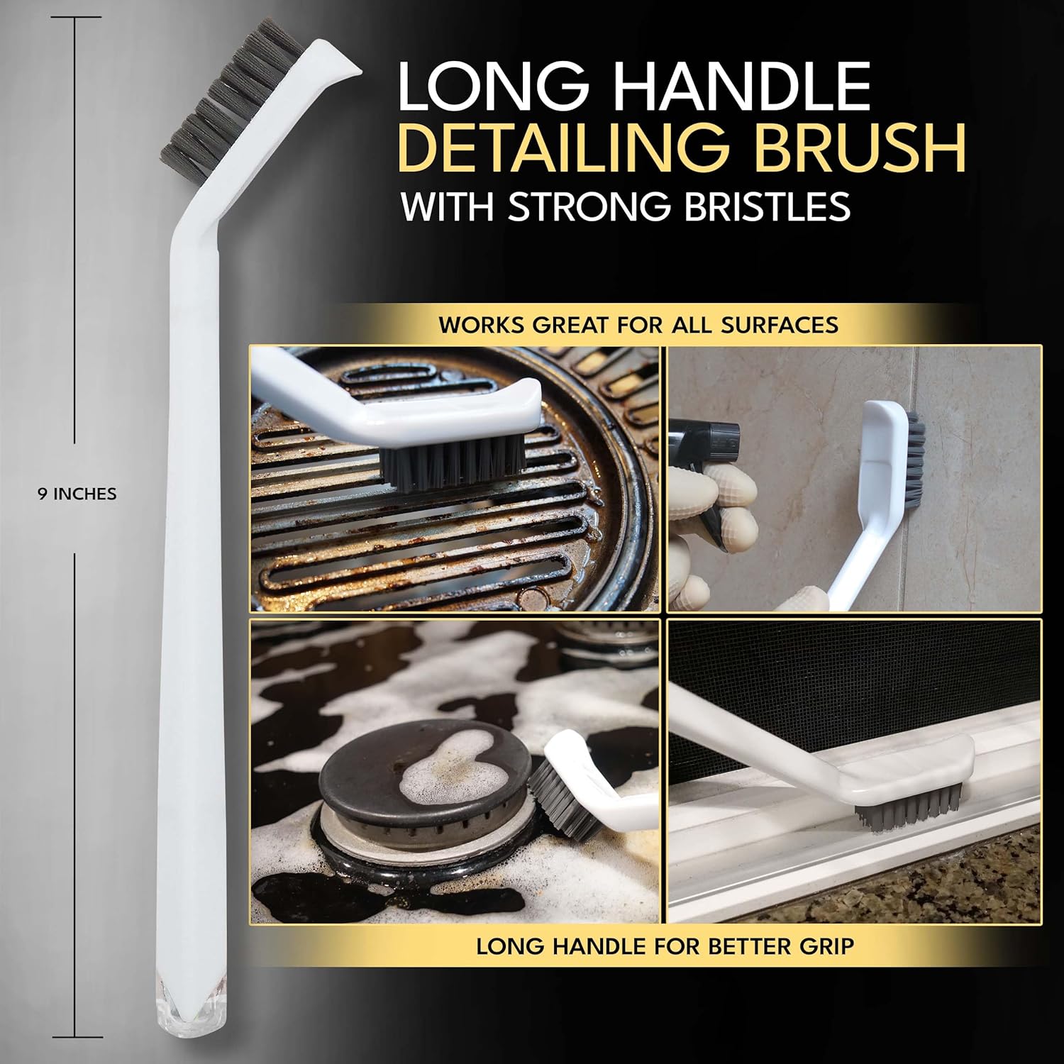 Grout Cleaning Brushes Set (3 Pcs) Deep Cleaner Multi-Purpose Stiff Bristle Brush, Cleaning