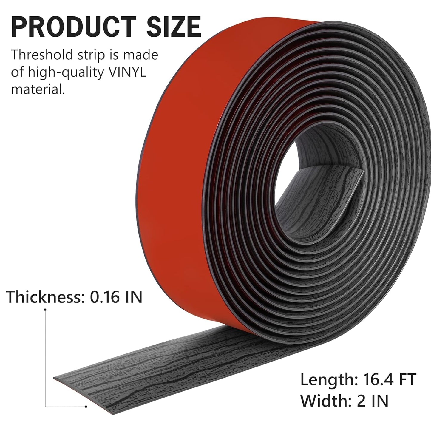 16.4Ft Floor Transition Strip Self Adhesive Vinyl Cover Floor Strip Flat Divider Transition Strip