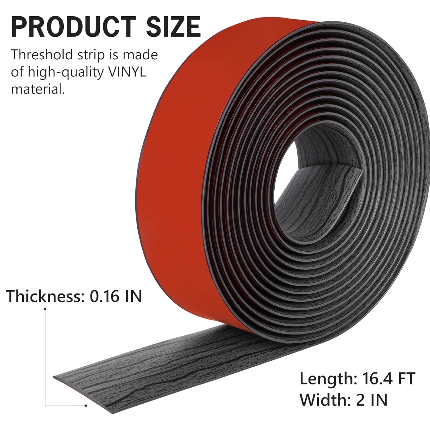 16.4Ft Floor Transition Strip Self Adhesive Vinyl Cover Floor Strip Flat Divider Transition Strip