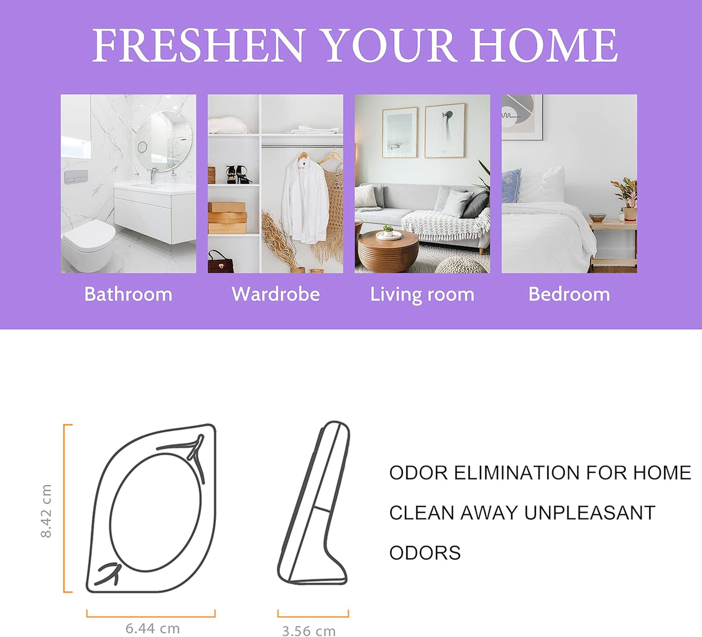 Air Freshener for Home, 4 Pack, Lavender, Odor Eliminator for Small Area Closets Bathroom Pets