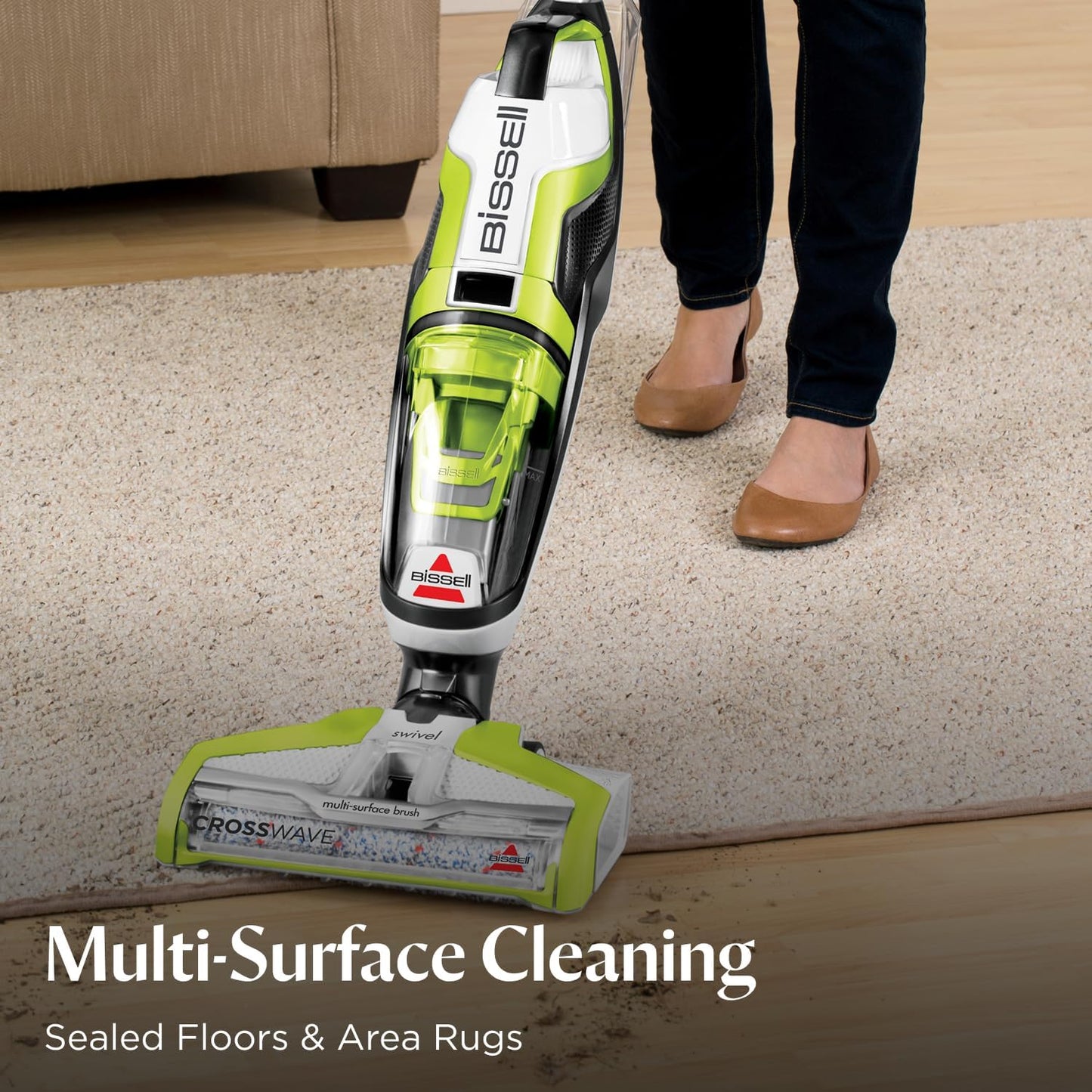 BISSELL Crosswave Turbo Vacuum Mop All in One Wet and Dry Vac Combo Hard Floor & Area Rug Cleaner