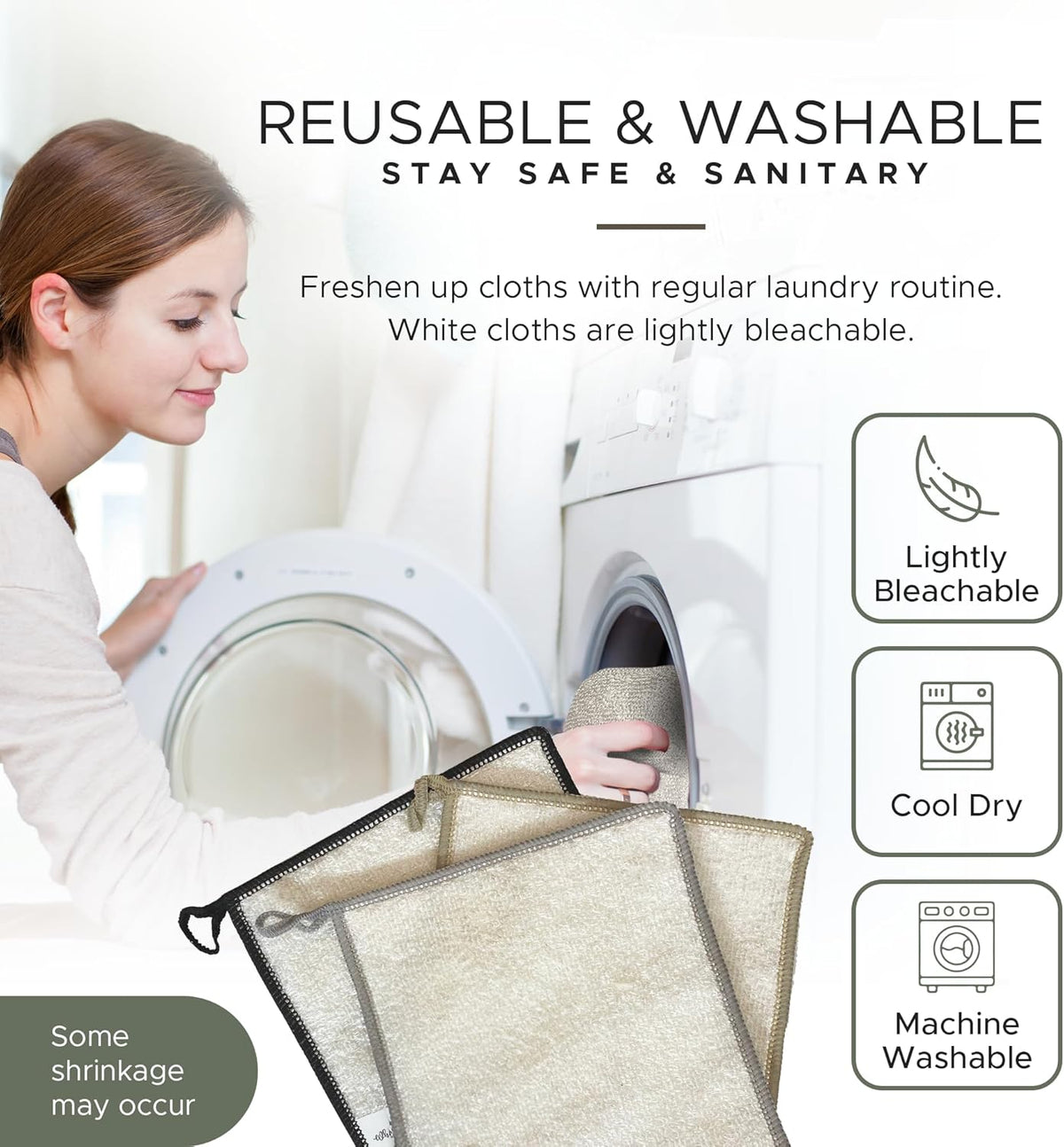 Whiffkitch Dishcloths & Dish Towels for Kitchen - Reusable, Hygienic, Quick Drying, Durable Kitchen