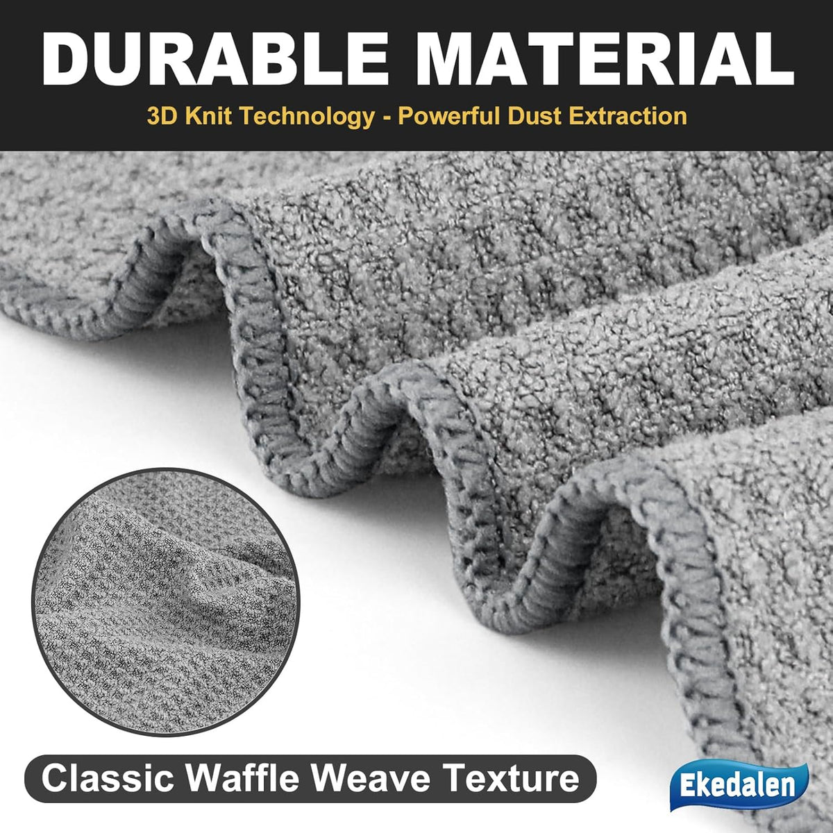 Microfiber Cleaning Cloth Waffle Weave for Dusting Absorbent Towel Quick Drying Dust Rags Household