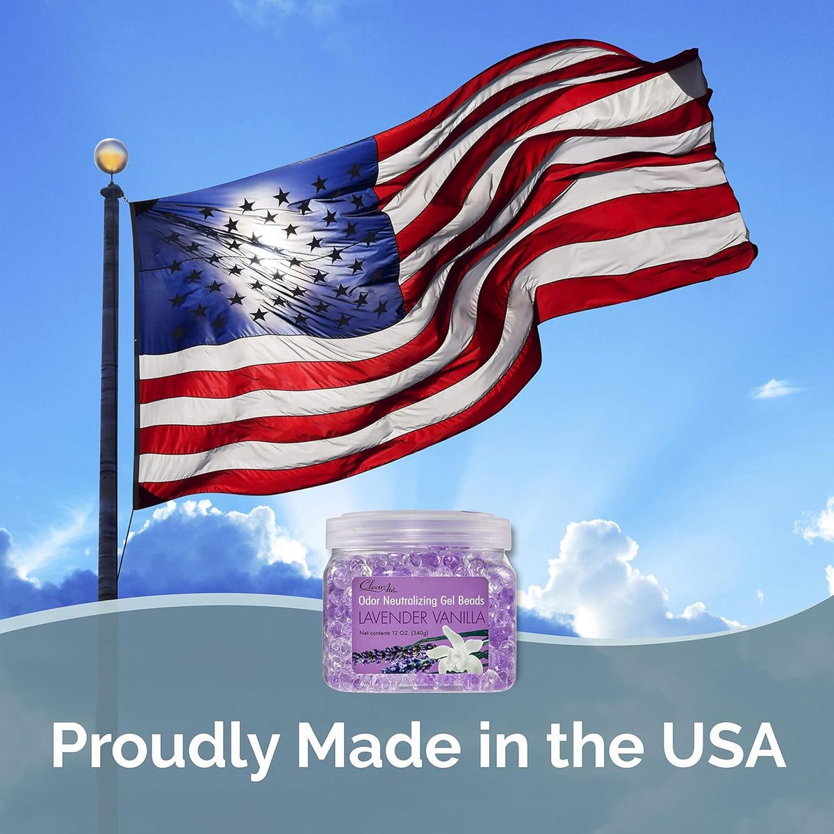 Clear Air Odor Eliminator Gel Beads - 12 oz, Pack of 2 - Air Freshener Made with Essential Oils