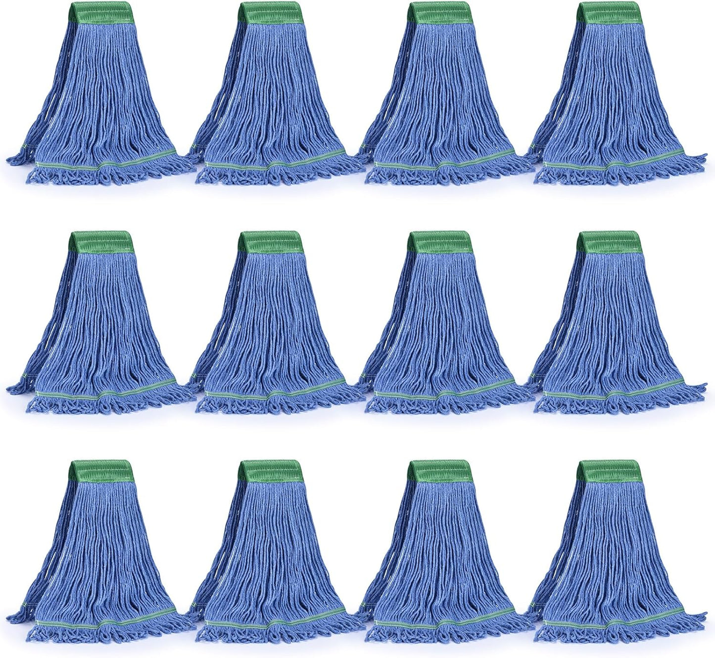Matthew Cleaning Commercial Mop Head Replacement, 5 Inch Wide Headband, Looped End Cotton Blend