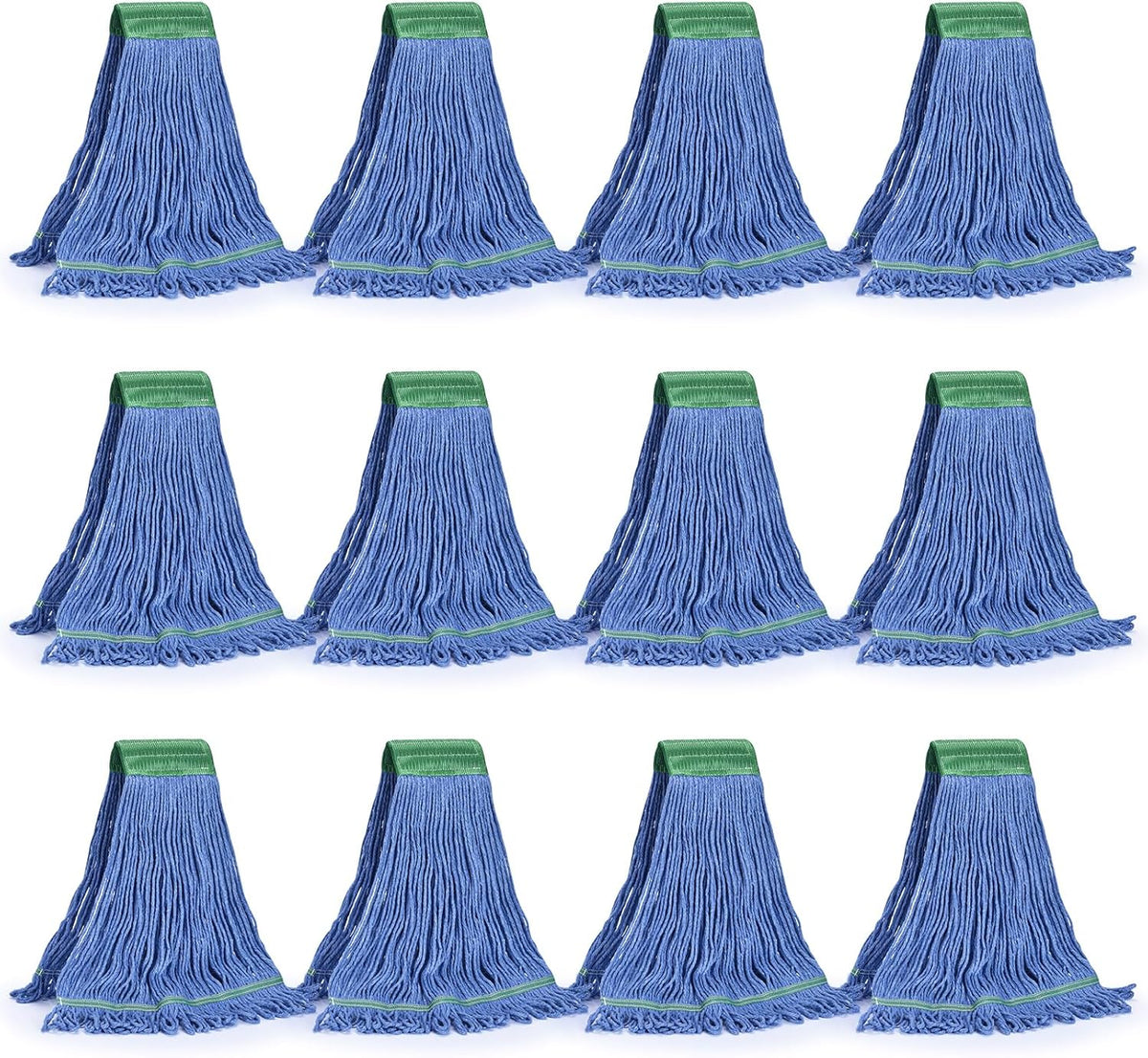 Matthew Cleaning Commercial Mop Head Replacement, 5 Inch Wide Headband, Looped End Cotton Blend