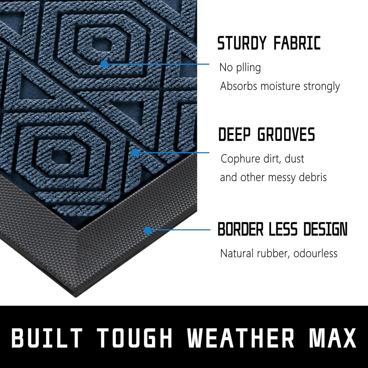Yimobra Door Mat, Outdoor Indoor Entrance Welcome Mat, Heavy Entry Front Door Mat, Stain & Fade
