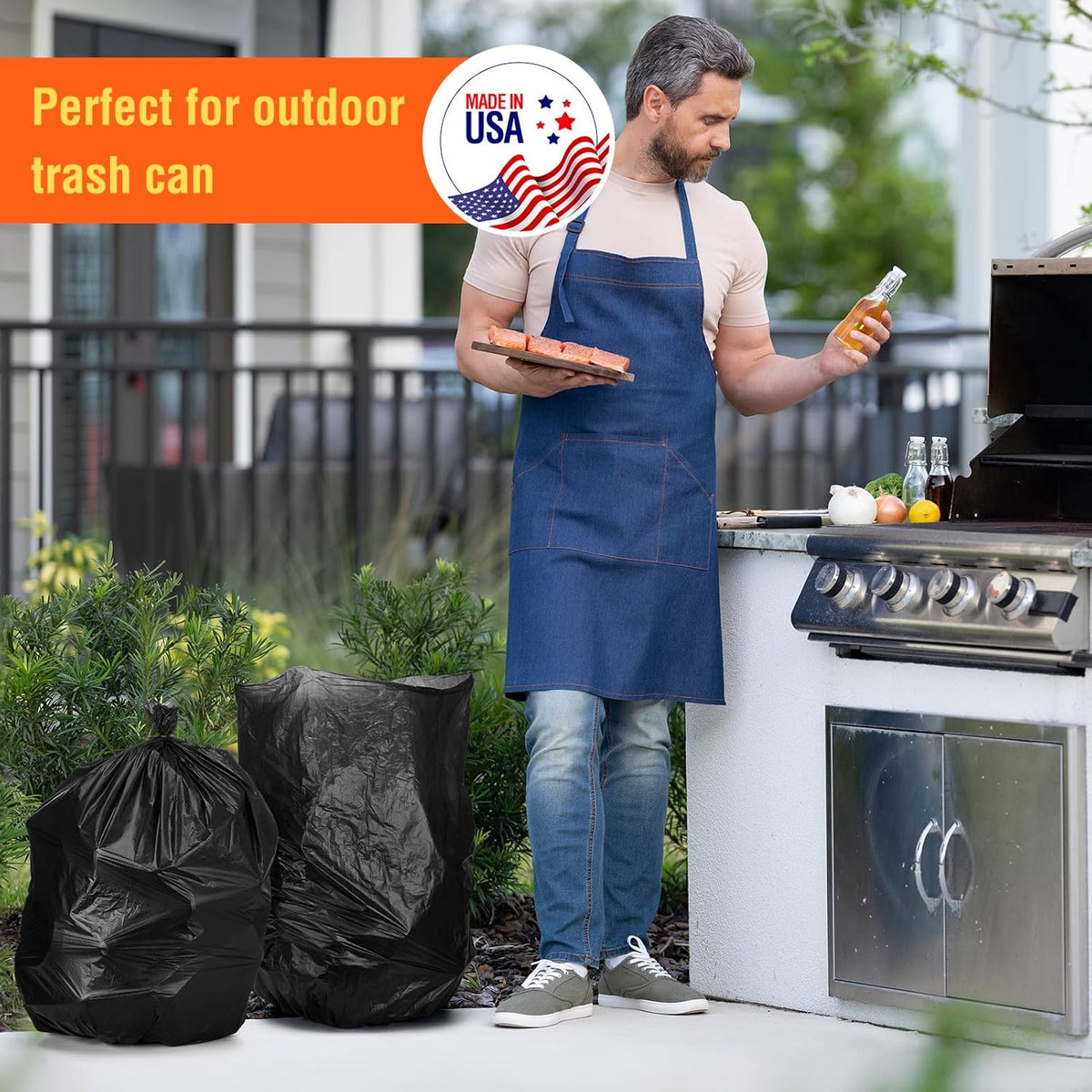 Delxo 30-33 Gallon Black Trash Bags, 250 Count – Medium Duty Garbage Bags, Thick, Durable &