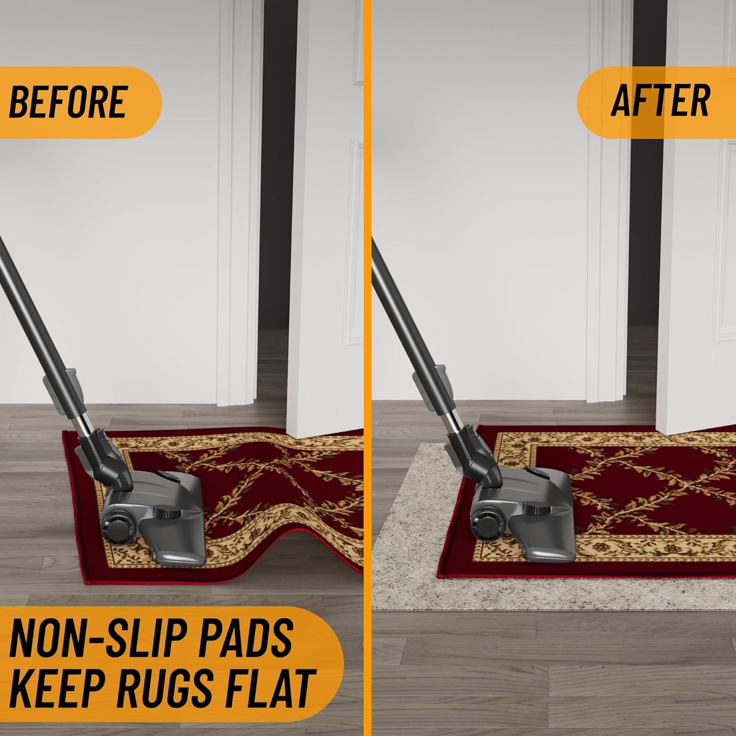 Ottomanson 7'8" x 11' Non-Slip Rug Pad Gripper 1/12 Inch Ultra Thin Dual Surface Felt + Rubber