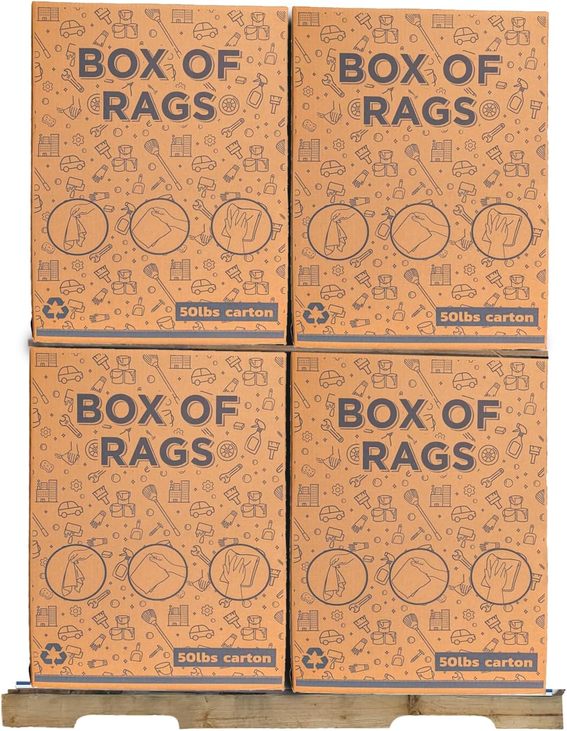 Premium White Knit (600 lbs. Pallet 12x50 lbs. Box of Rags) T-Shirt Cleaning Rags – White Cotton