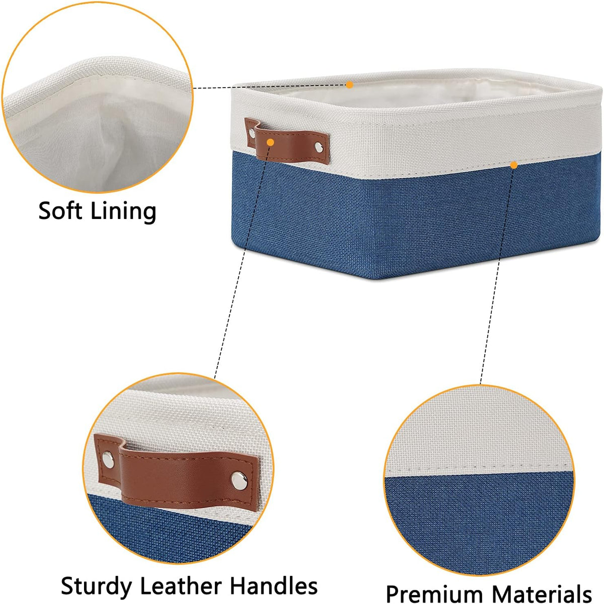 DULLEMELO Set of 6 Small Baskets for Organizing, Small Fabric Storage Bins for Toys Storage